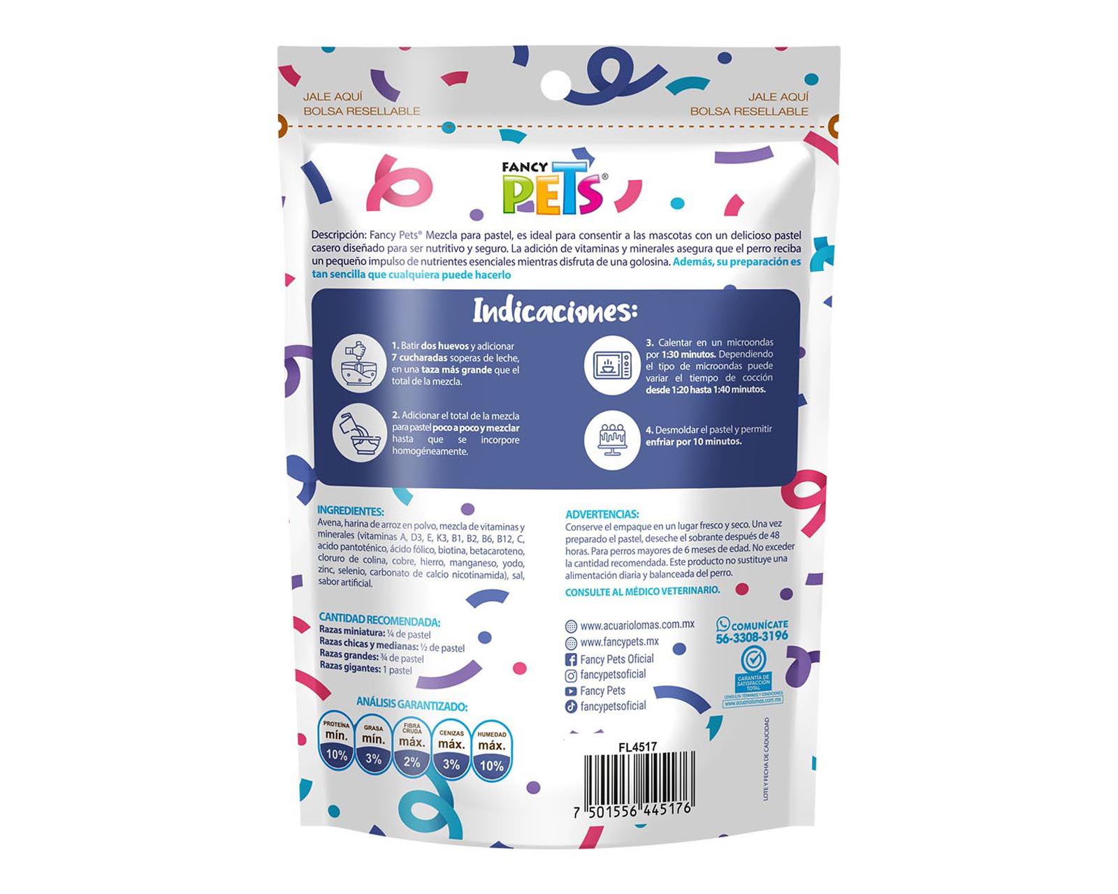 Foto 2 | Foto 2 | Mezcla para Pastel Cookies and Cream para Mascotas Fancy Pets 100 g