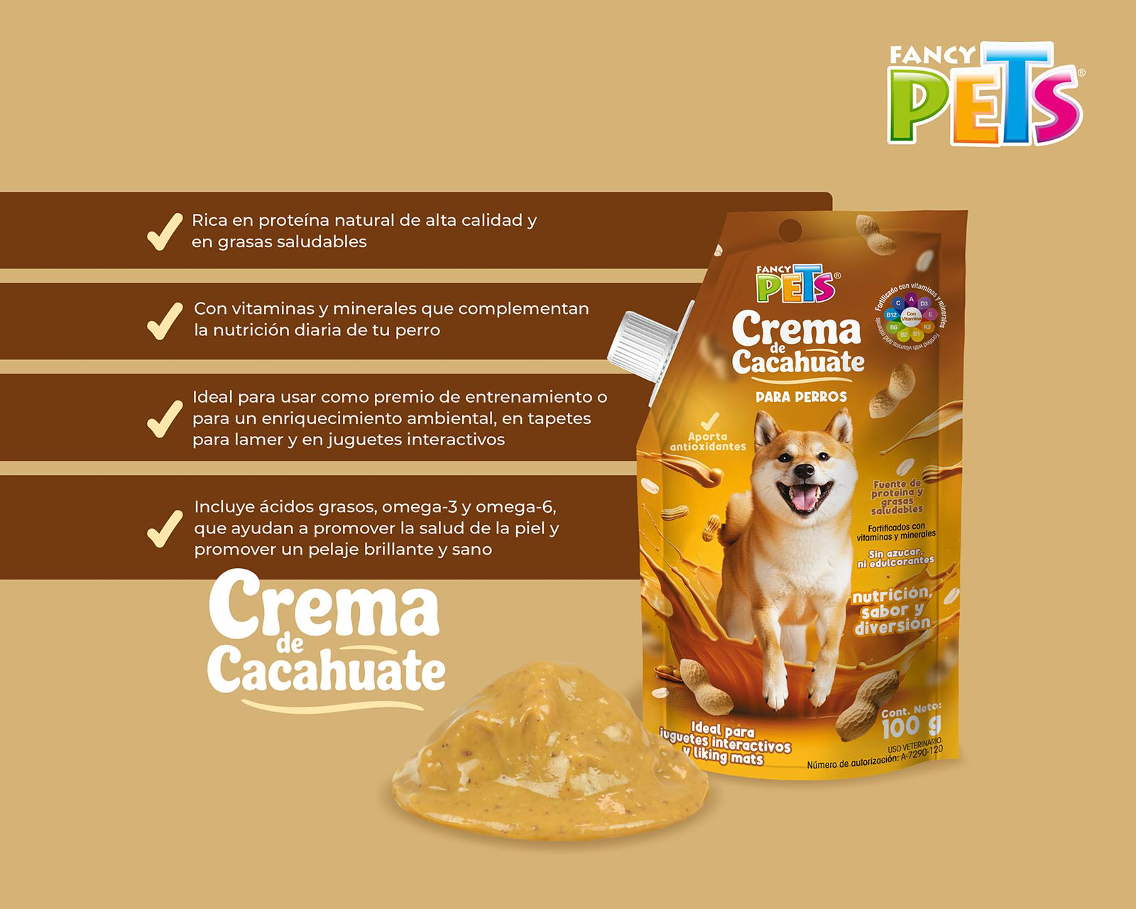 Foto 5 pulgar | Foto 4 | Crema de Cacahuate para Perros Fancy Pets 100 g