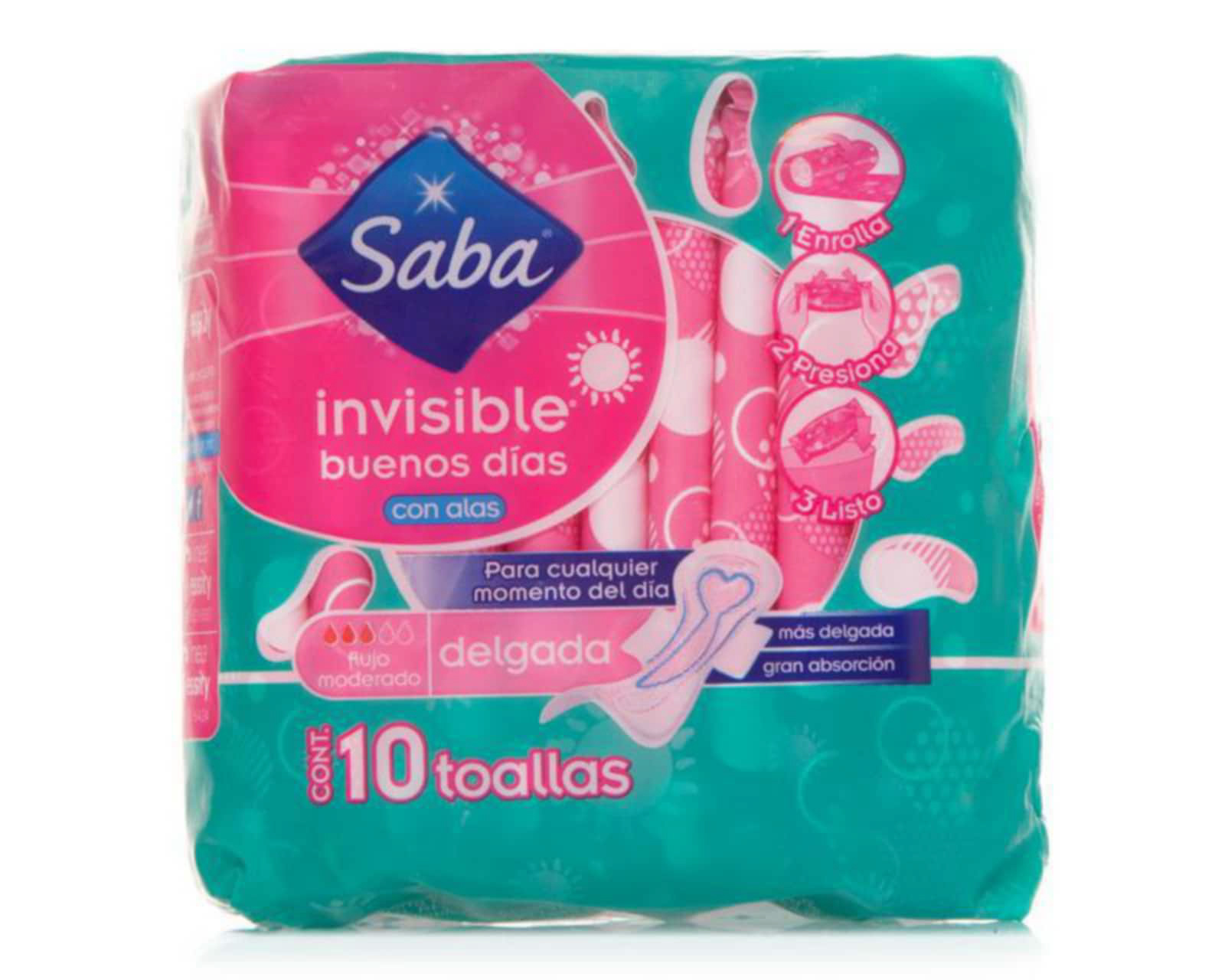 Foto 2 pulgar | Foto 1 | Toallas Sanitarias Saba Invisible