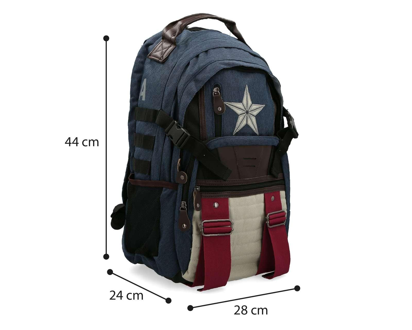 Foto 8 pulgar | Foto 7 | Mochila Marvel Capitán América Azul