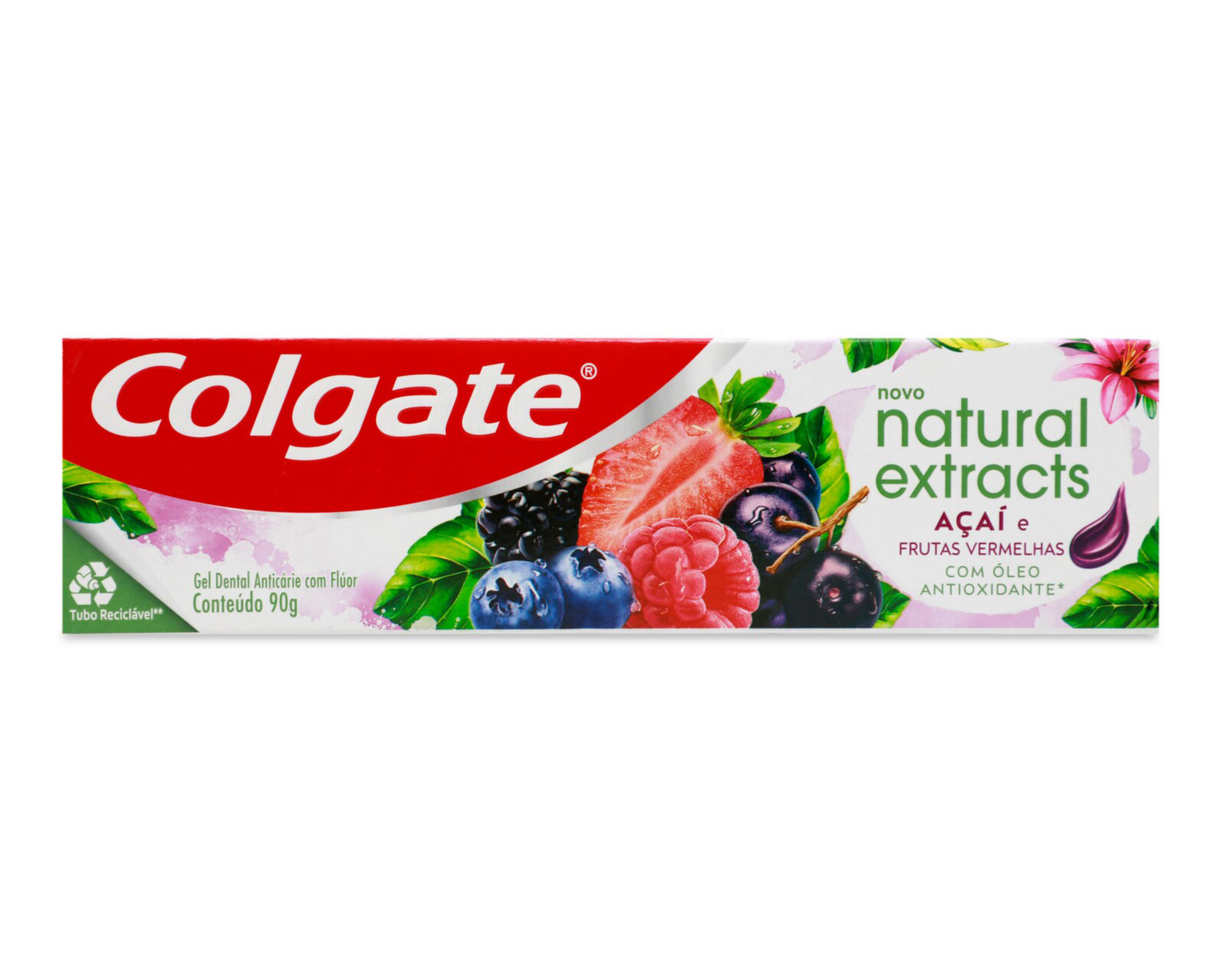 Pasta Dental Colgate Natural Extracts Frutos Rojos y Acaí 90 g