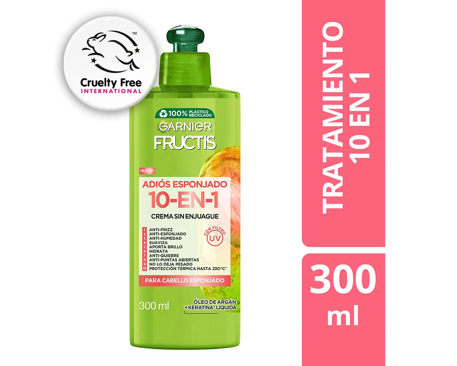 Foto 2 pulgar | Foto 1 | Crema para Peinar Garnier Fructis Adiós Esponjado 300 ml