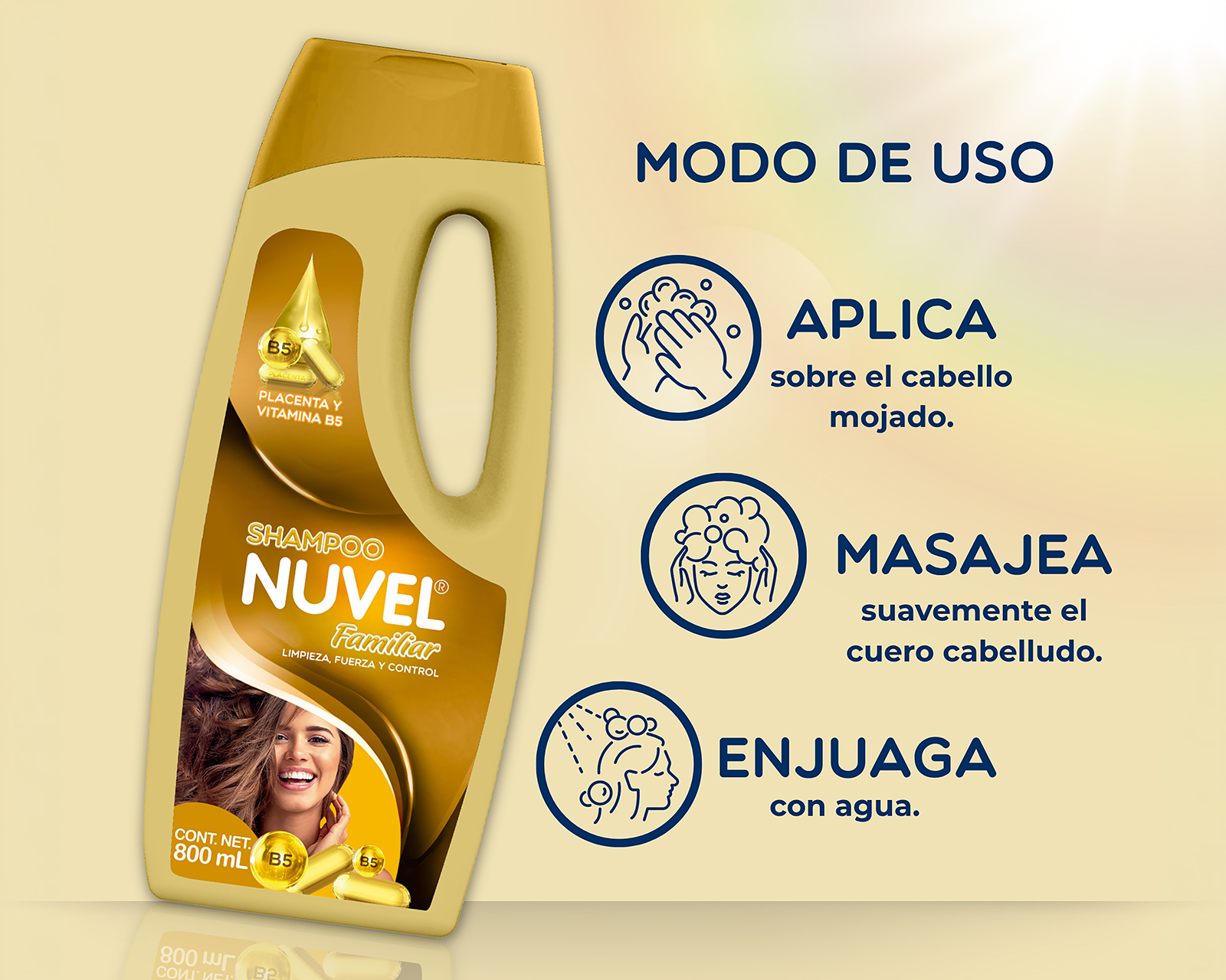 Foto 3 | Foto 3 | Shampoo Nuvel Placenta y Vitamina B5 750 ml