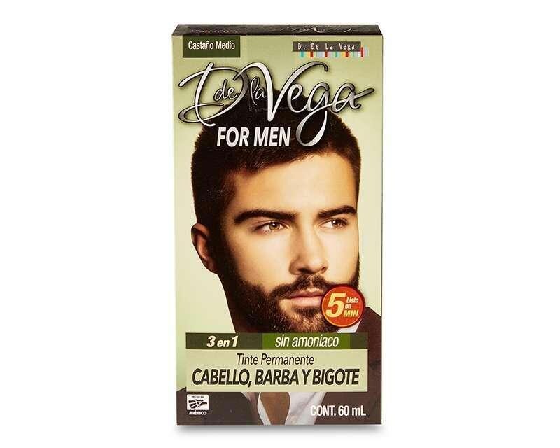 Foto 2 pulgar | Foto 1 | Tinte para Cabello, Barba y Bigote D de la Vega Castaño Medio