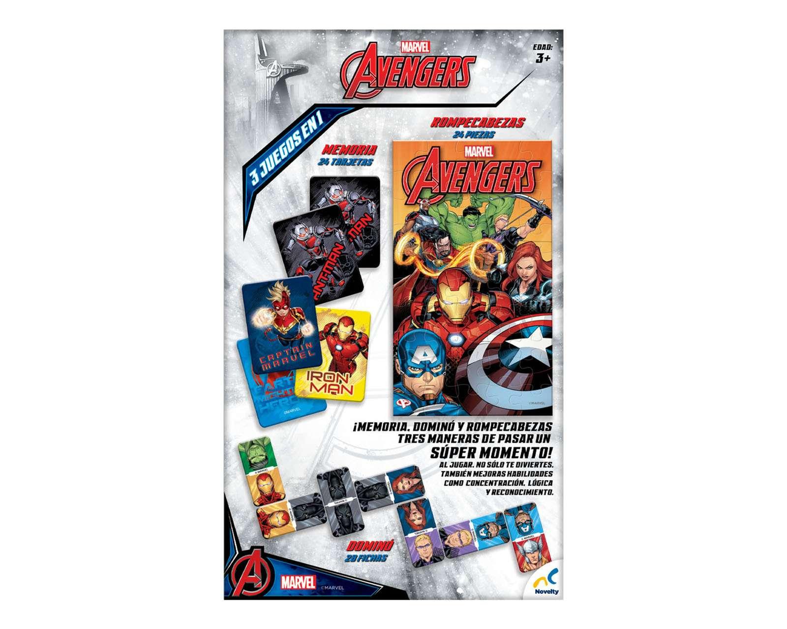 Foto 3 pulgar | Foto 2 | Juego de Mesa  3 En Uno  Avengers