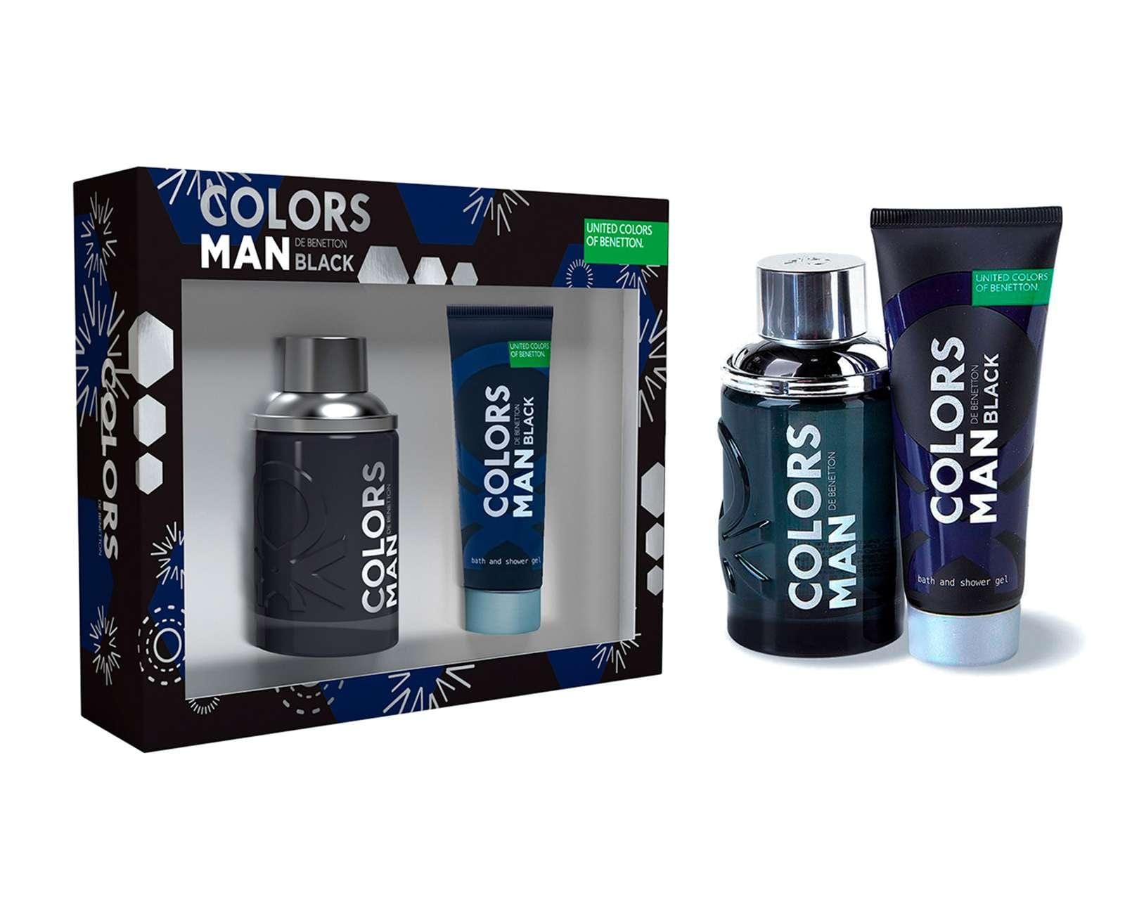 Estuche para Hombre Benetton Colors Man Black 2 Piezas