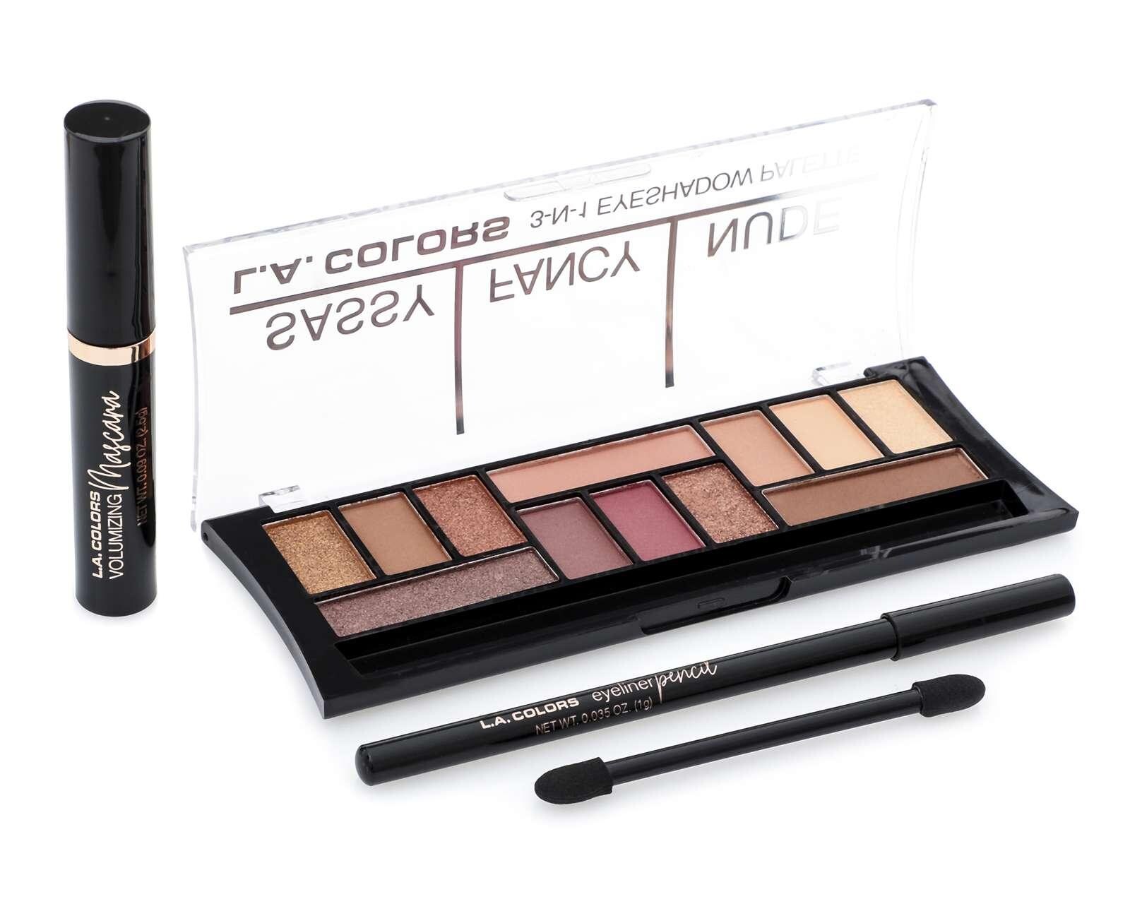 Paleta de Sombras y Máscara para Pestañas L.A. Colors 4 Piezas