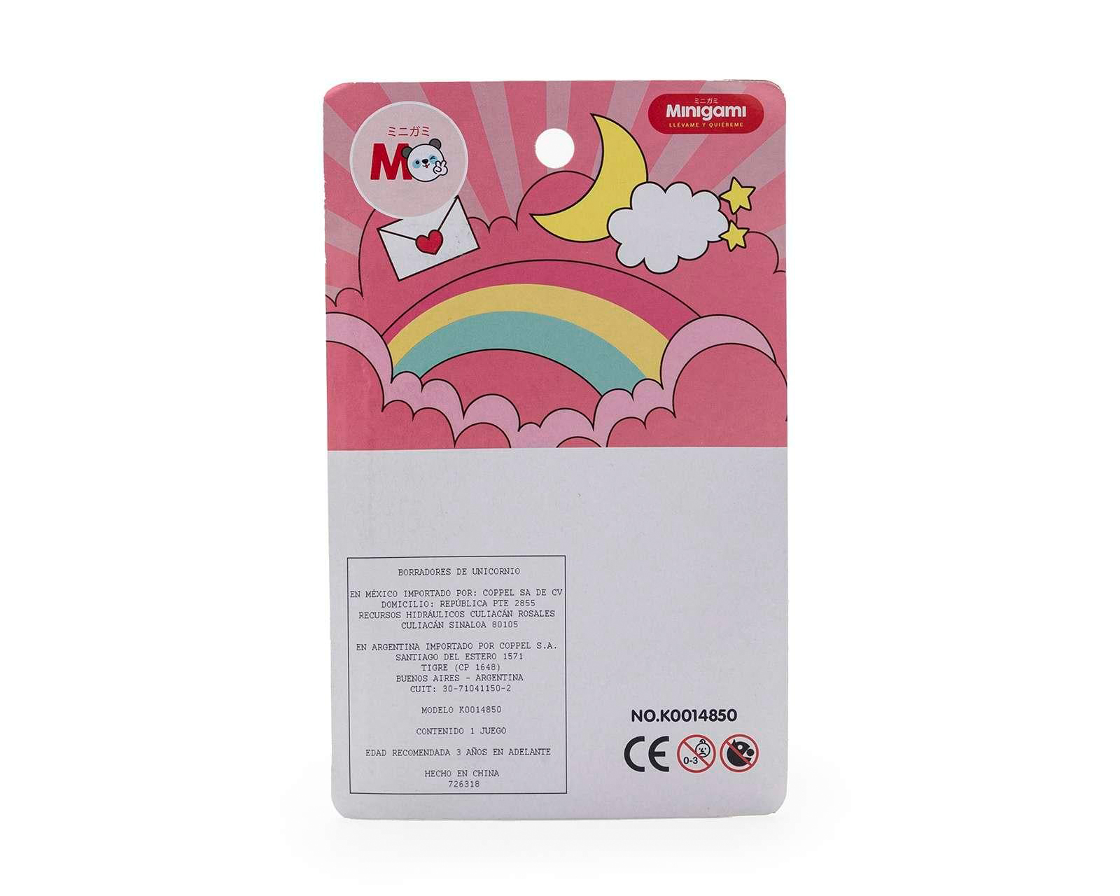 Foto 3 pulgar | Foto 2 | Borrador Minigami Unicornio 2 Piezas