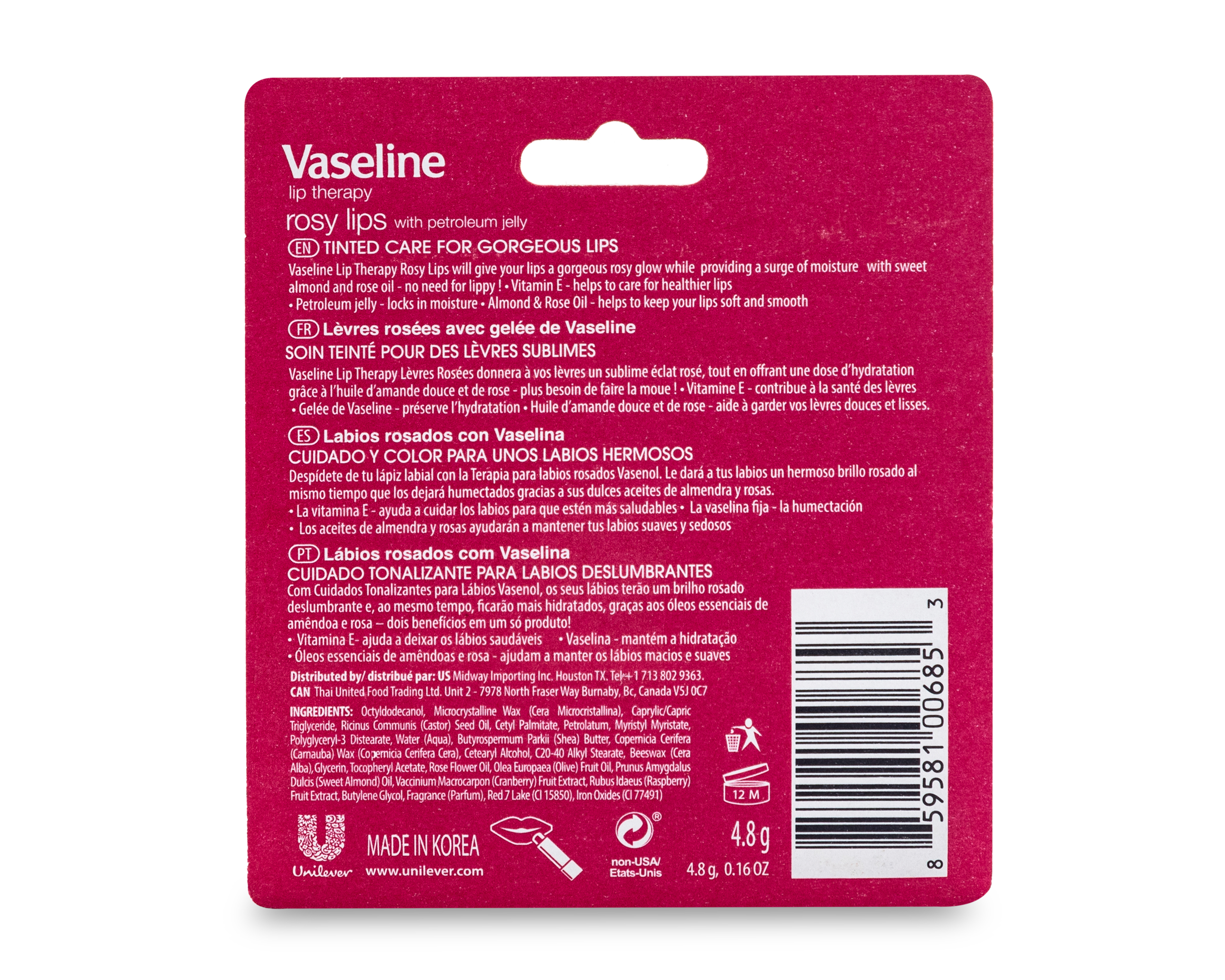 Foto 3 pulgar | Foto 2 | Bálsamo para Labios Vaseline Rosy Lips
