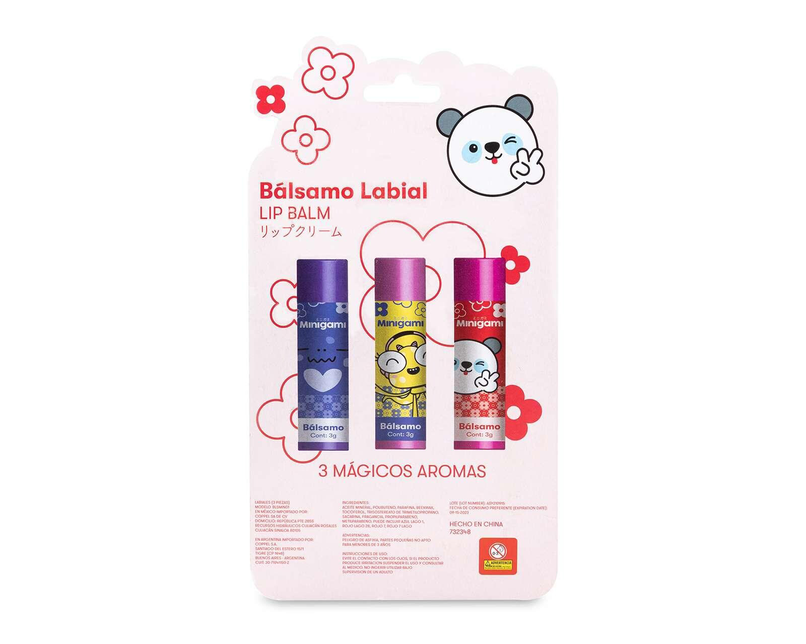 Foto 3 pulgar | Foto 2 | Bálsamo para Labios Minigami 3 Piezas