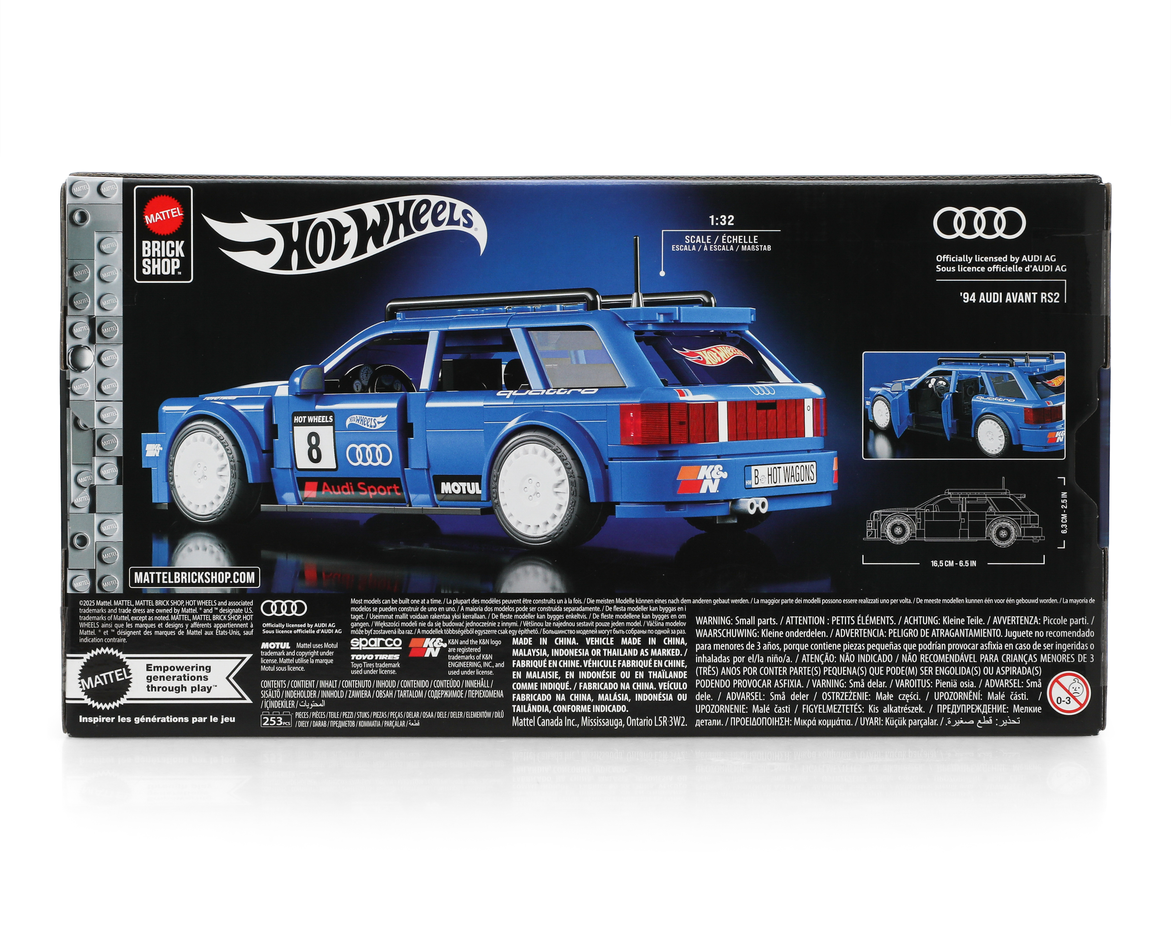 Foto 3 pulgar | Foto 2 | Carro de Construccion Hot Wheels 94 Audi Avant RS2 253 Piezas