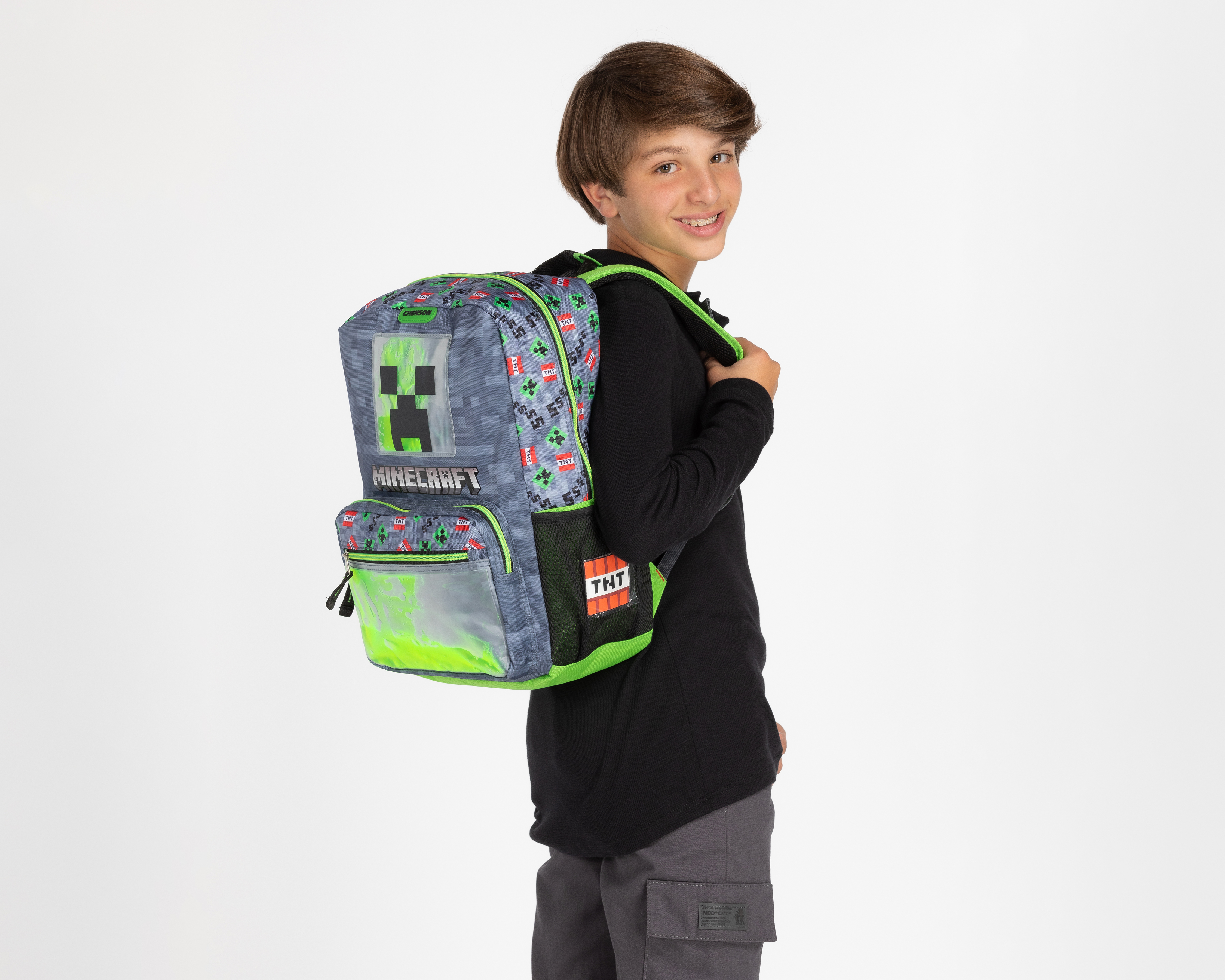 Foto 6 pulgar | Foto 6 | Mochila Minecraft Verde