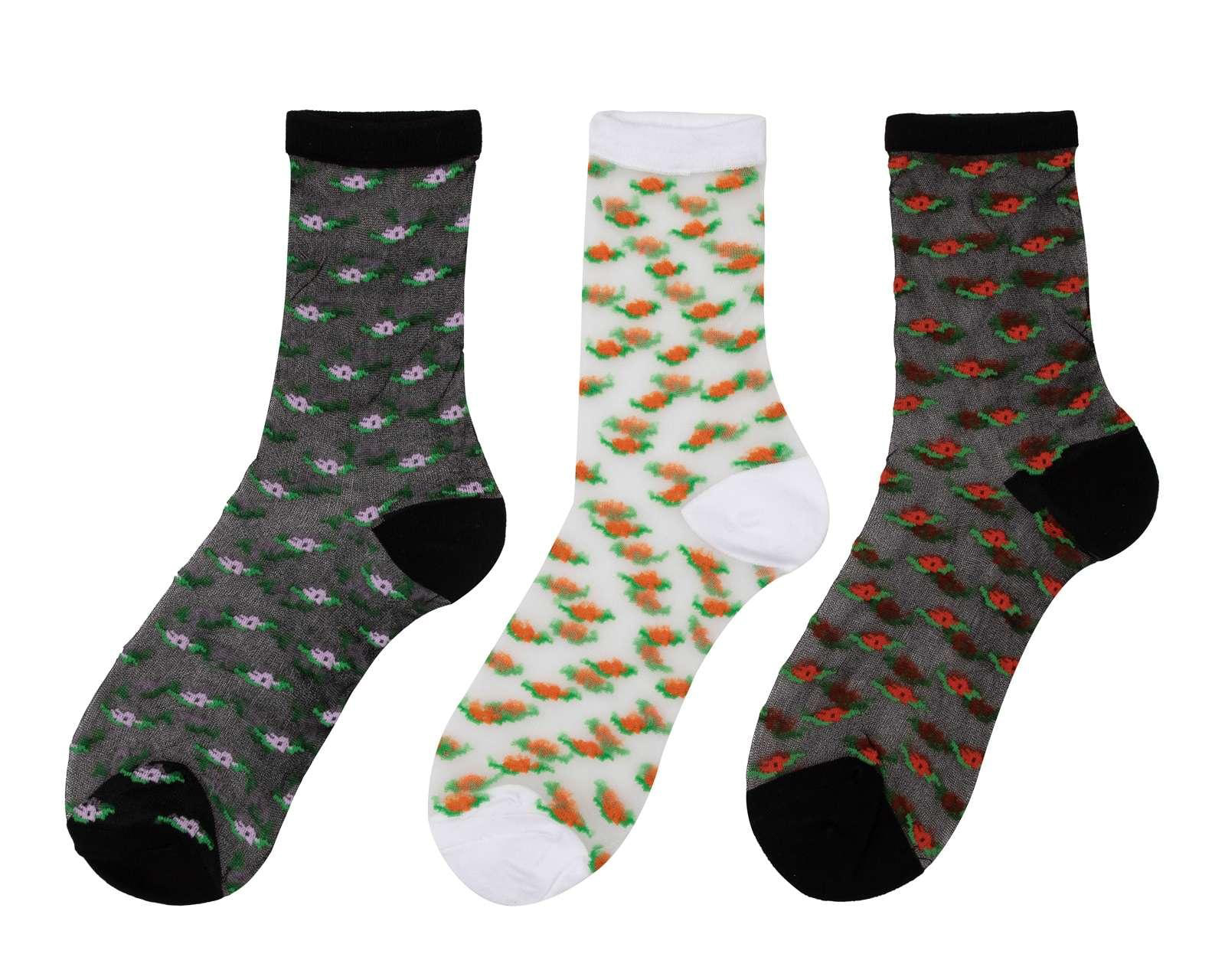 Tobimedias Thinner Floreadas 3 Pares