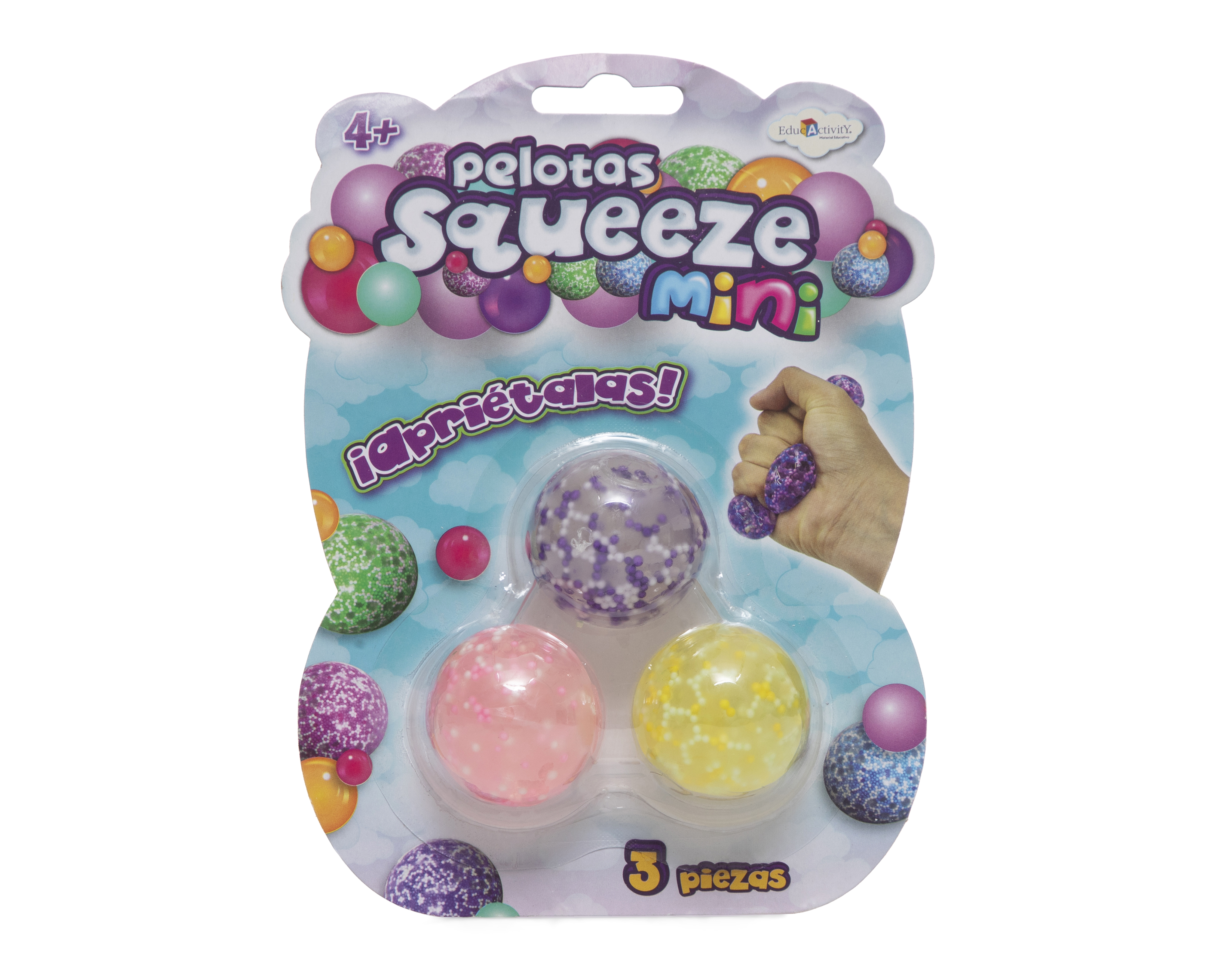 Foto 2 pulgar | Foto 1 | Pelota Educactivity Squeeze Mini 3 Piezas al Azar