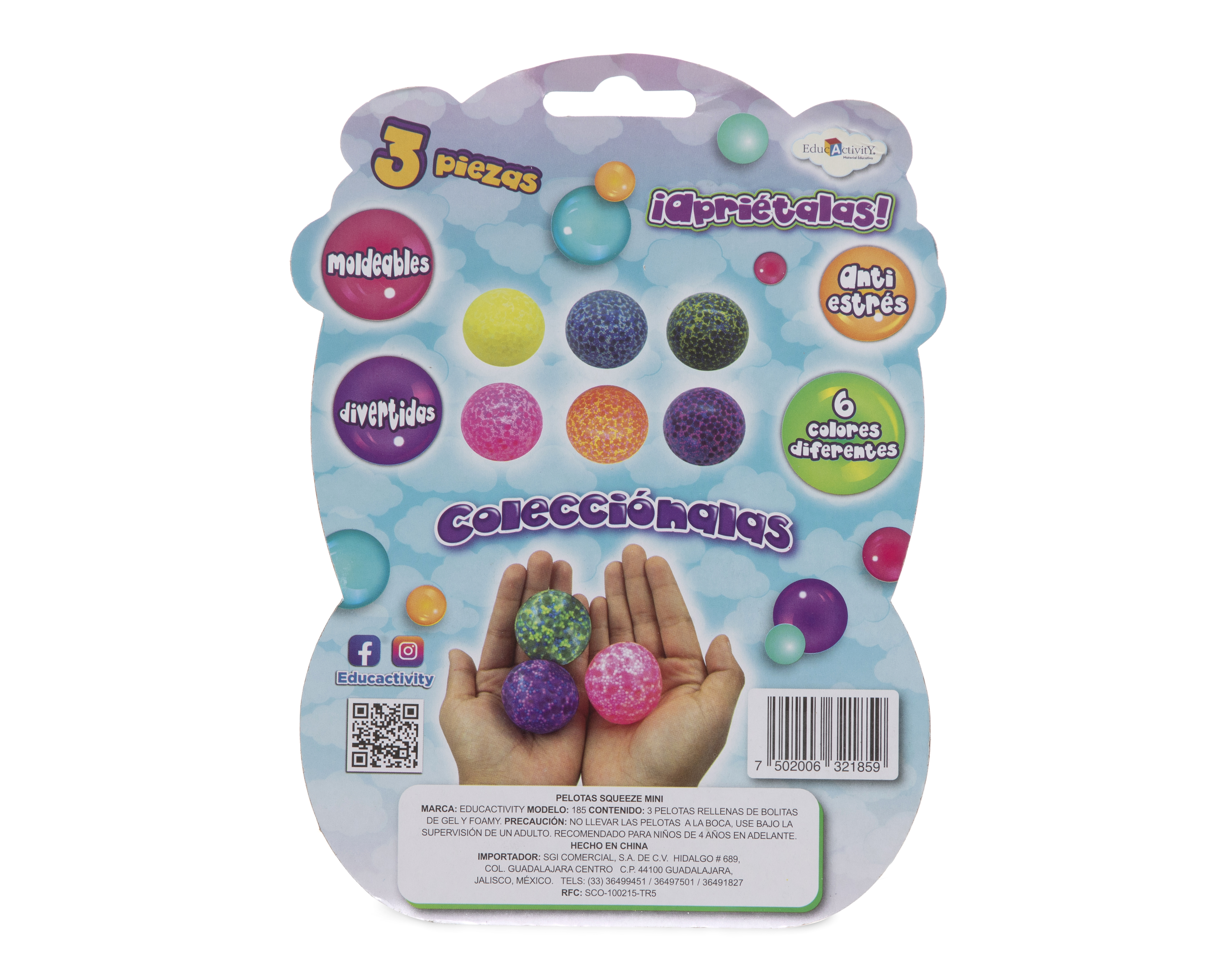 Foto 5 pulgar | Foto 4 | Pelota Educactivity Squeeze Mini 3 Piezas al Azar