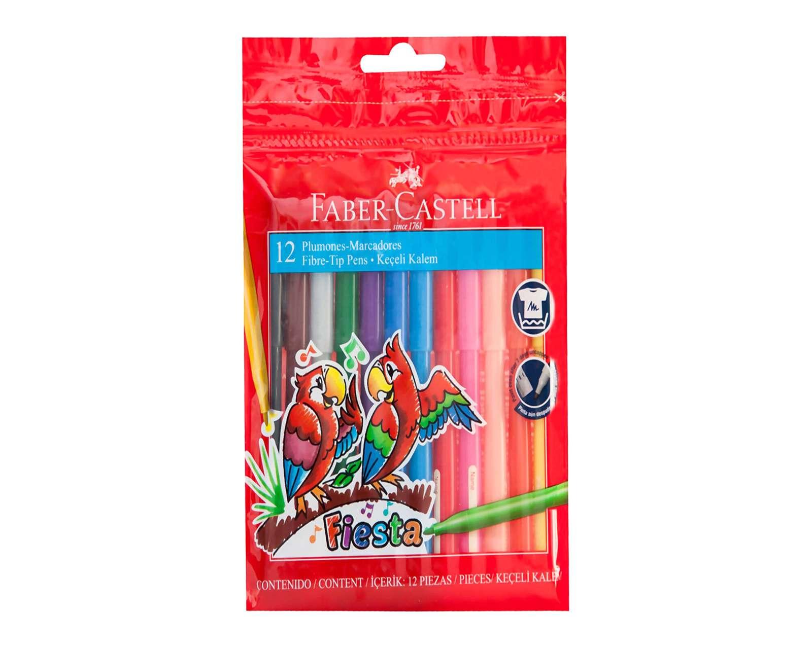 Plumones Fiesta Faber Castell 12 Piezas