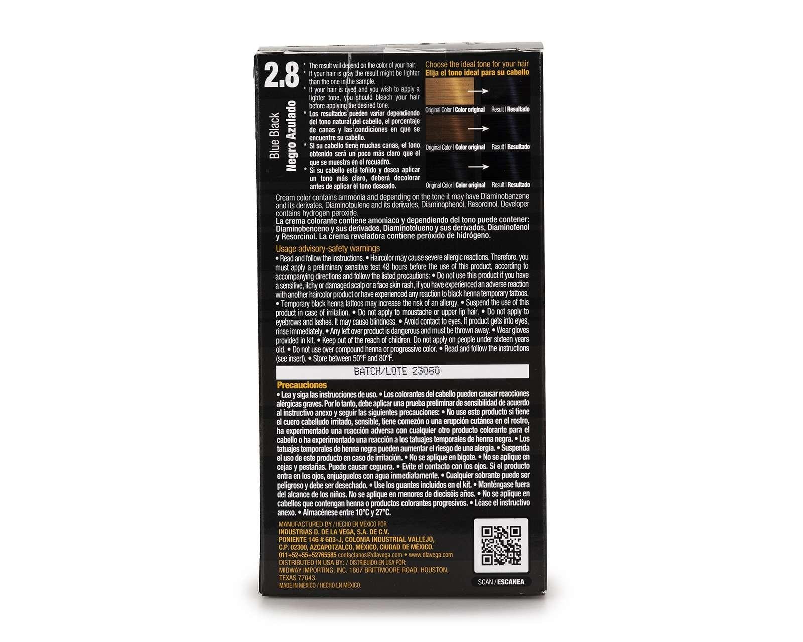 Foto 3 pulgar | Foto 2 | Tinte para Cabello D de la Vega Negro Azulado