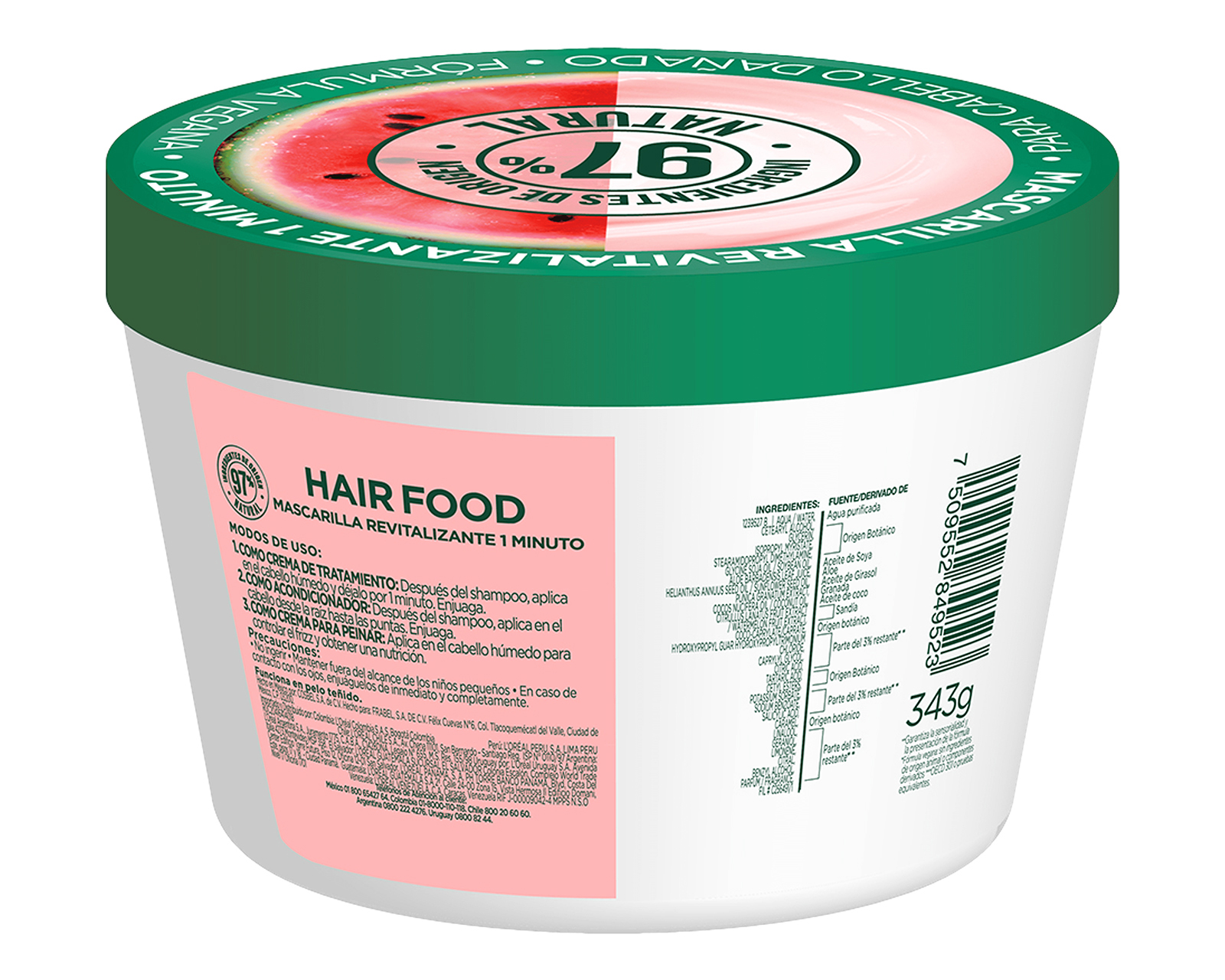 Foto 5 pulgar | Foto 4 | Tratamiento Capilar Fructis Hair Food Sandía