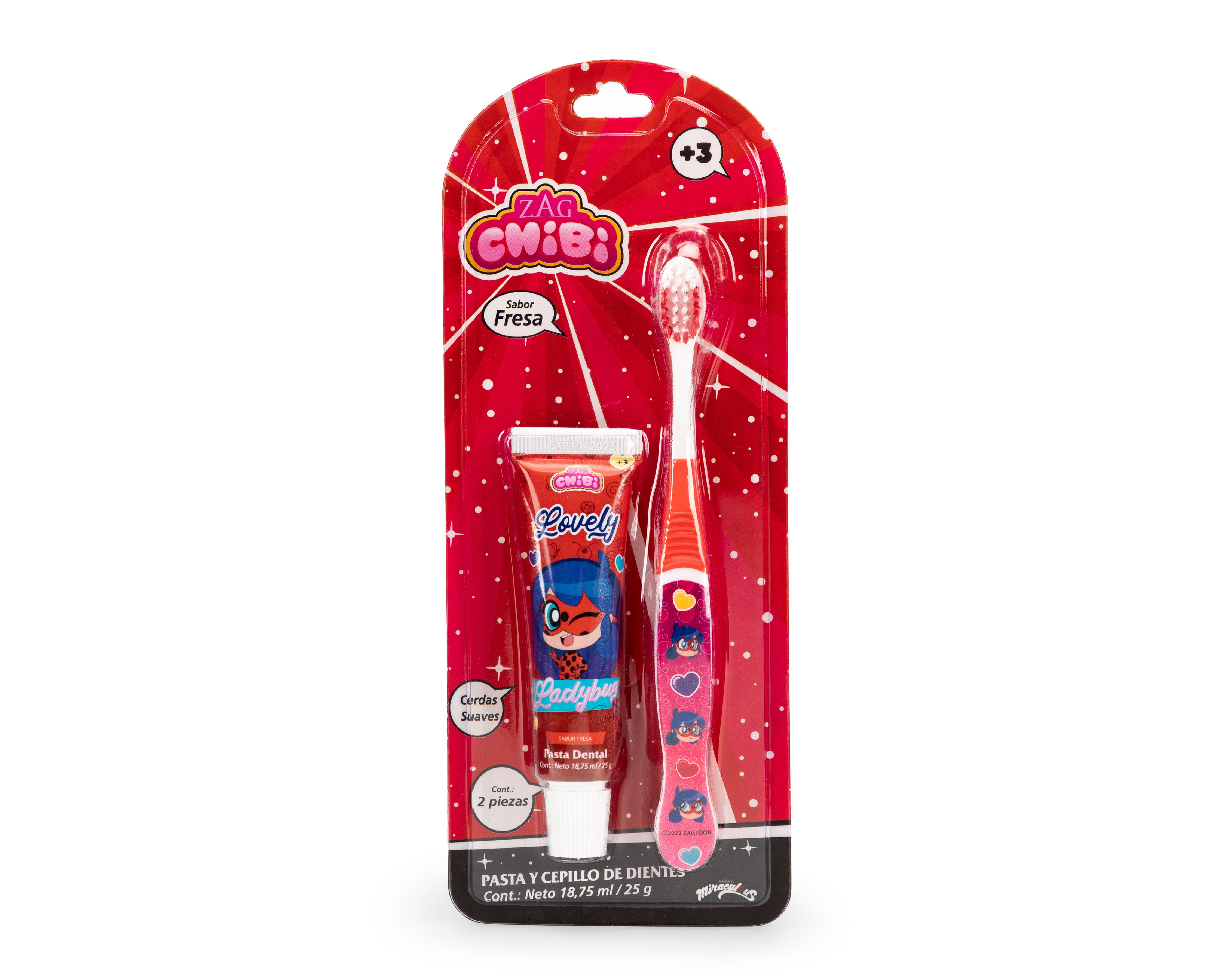 Foto 2 pulgar | Foto 1 | Pasta y Cepillo de Dientes Miraculous 2 Piezas