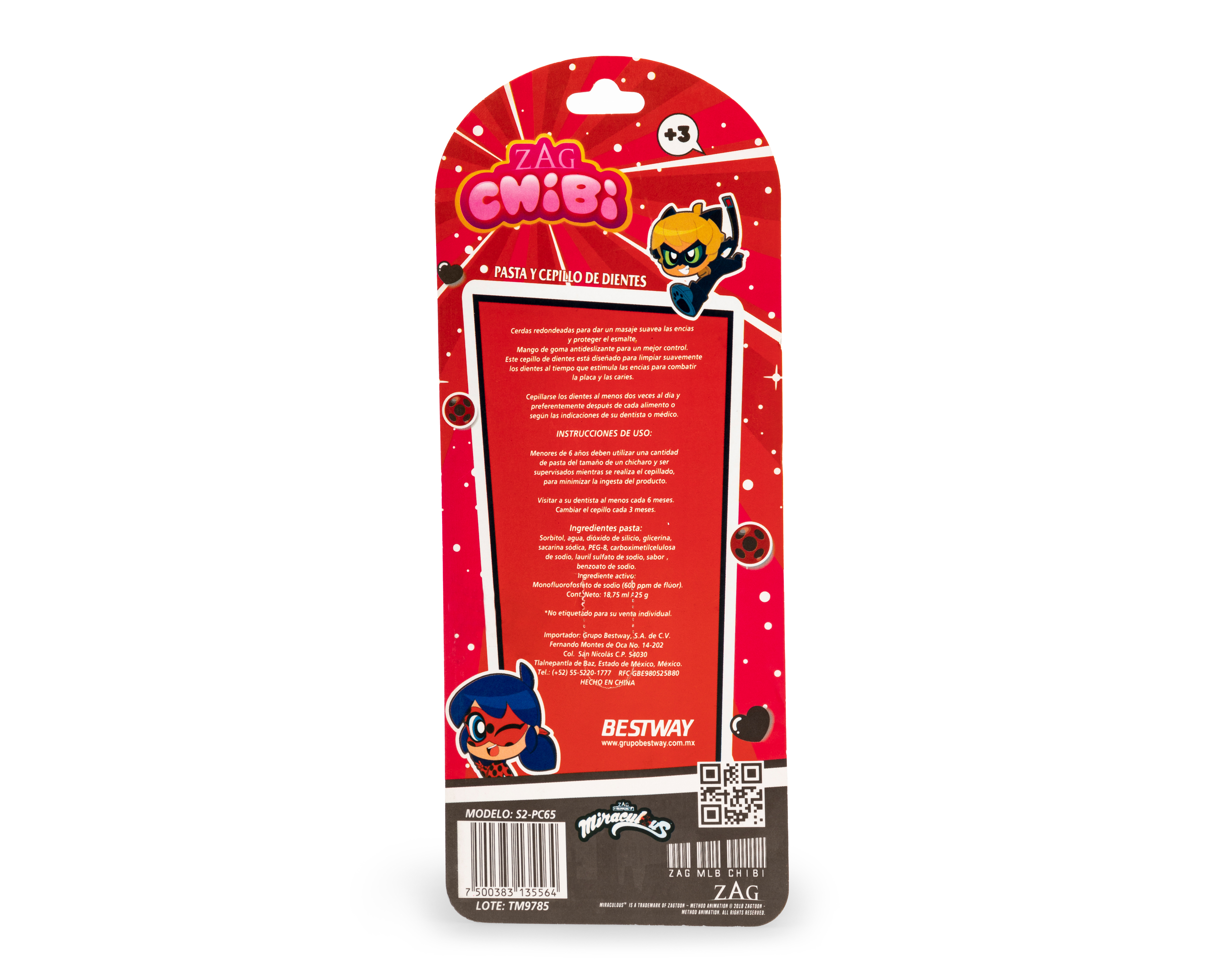 Foto 3 pulgar | Foto 2 | Pasta y Cepillo de Dientes Miraculous 2 Piezas