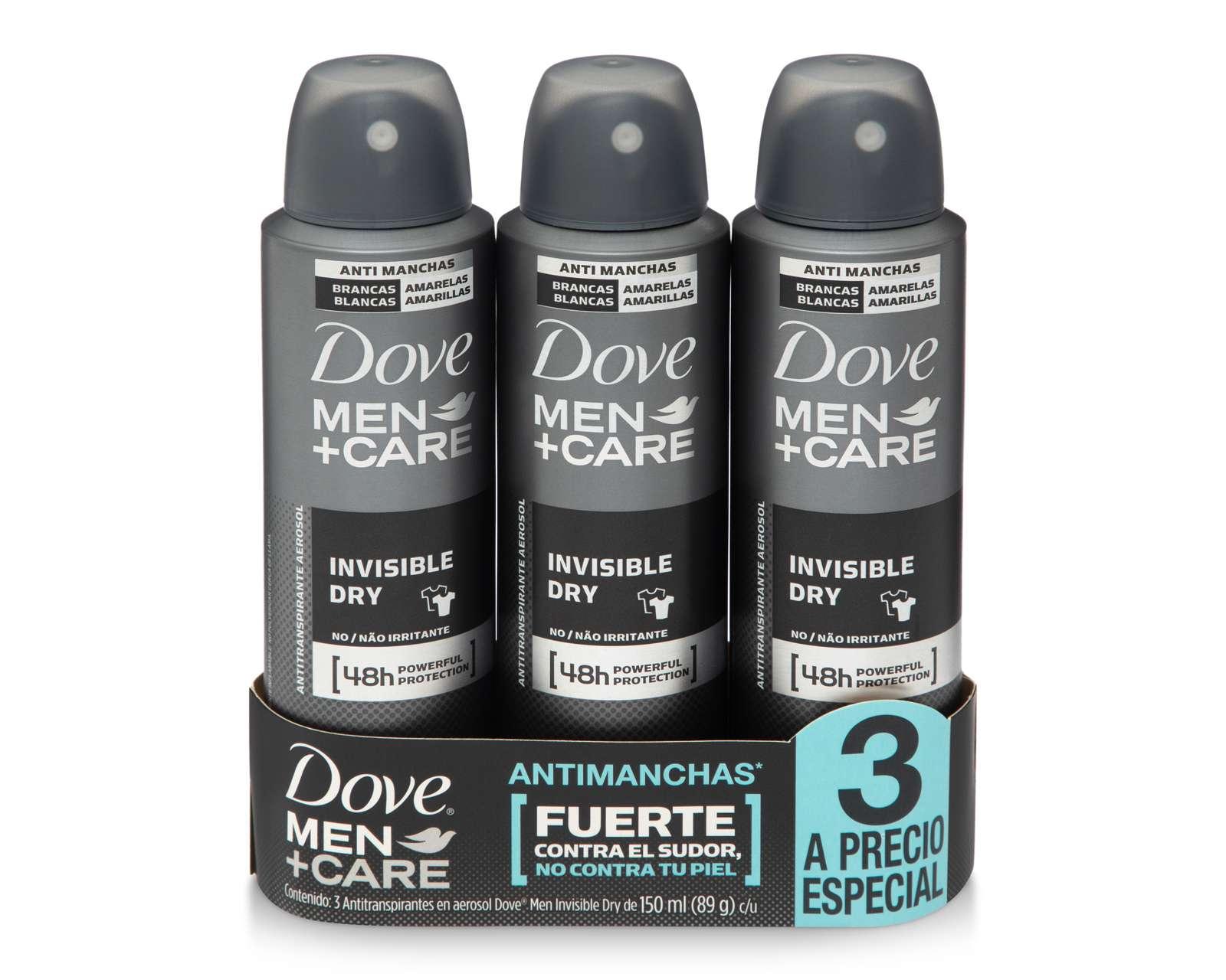 Foto 1 | Foto 1 | Antitranspirante Dove Men+Care Invisible Dry 3 Piezas