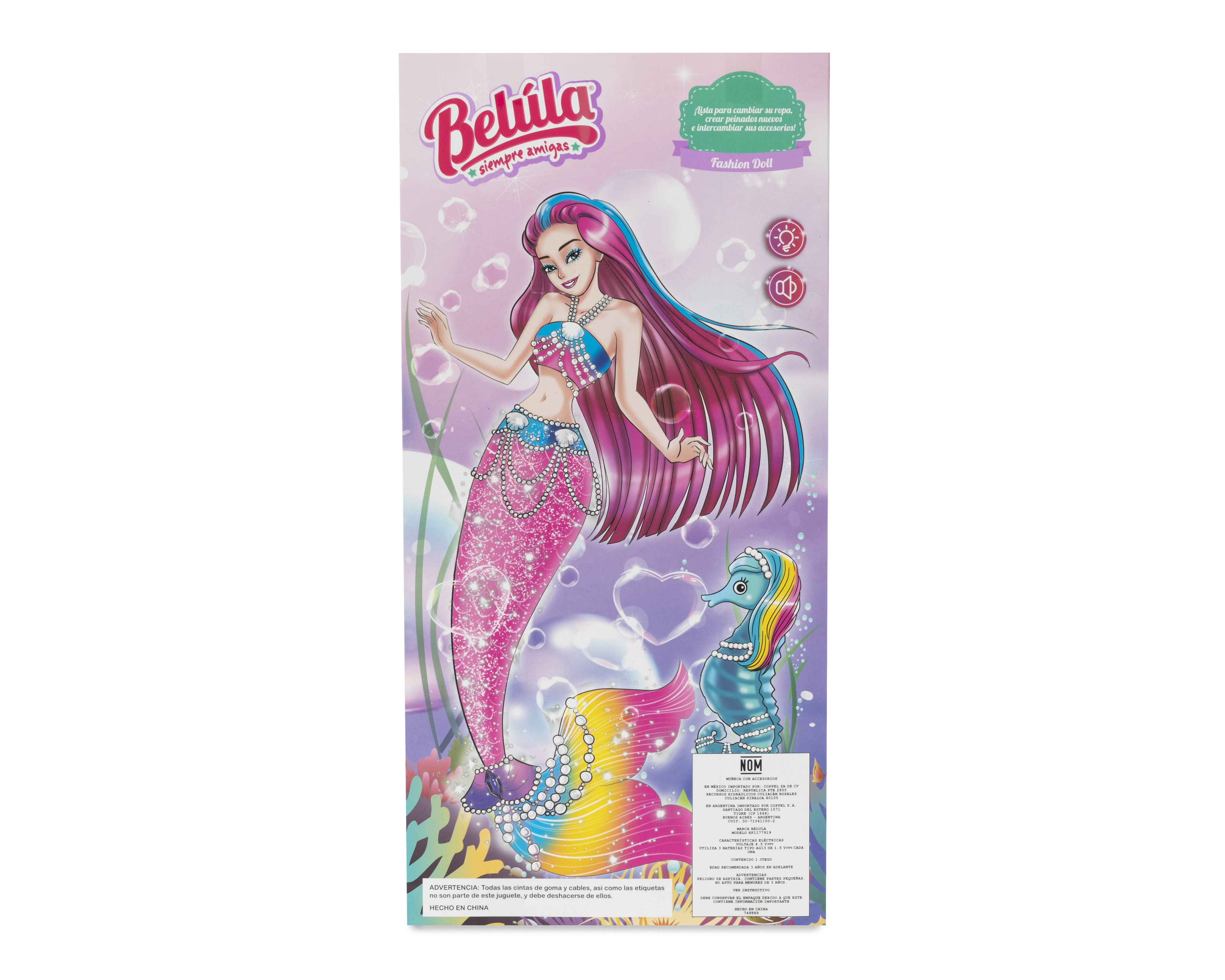 Foto 3 pulgar | Foto 2 | Muñeca Belúla Sirena con Accesorios 1 Pieza al Azar