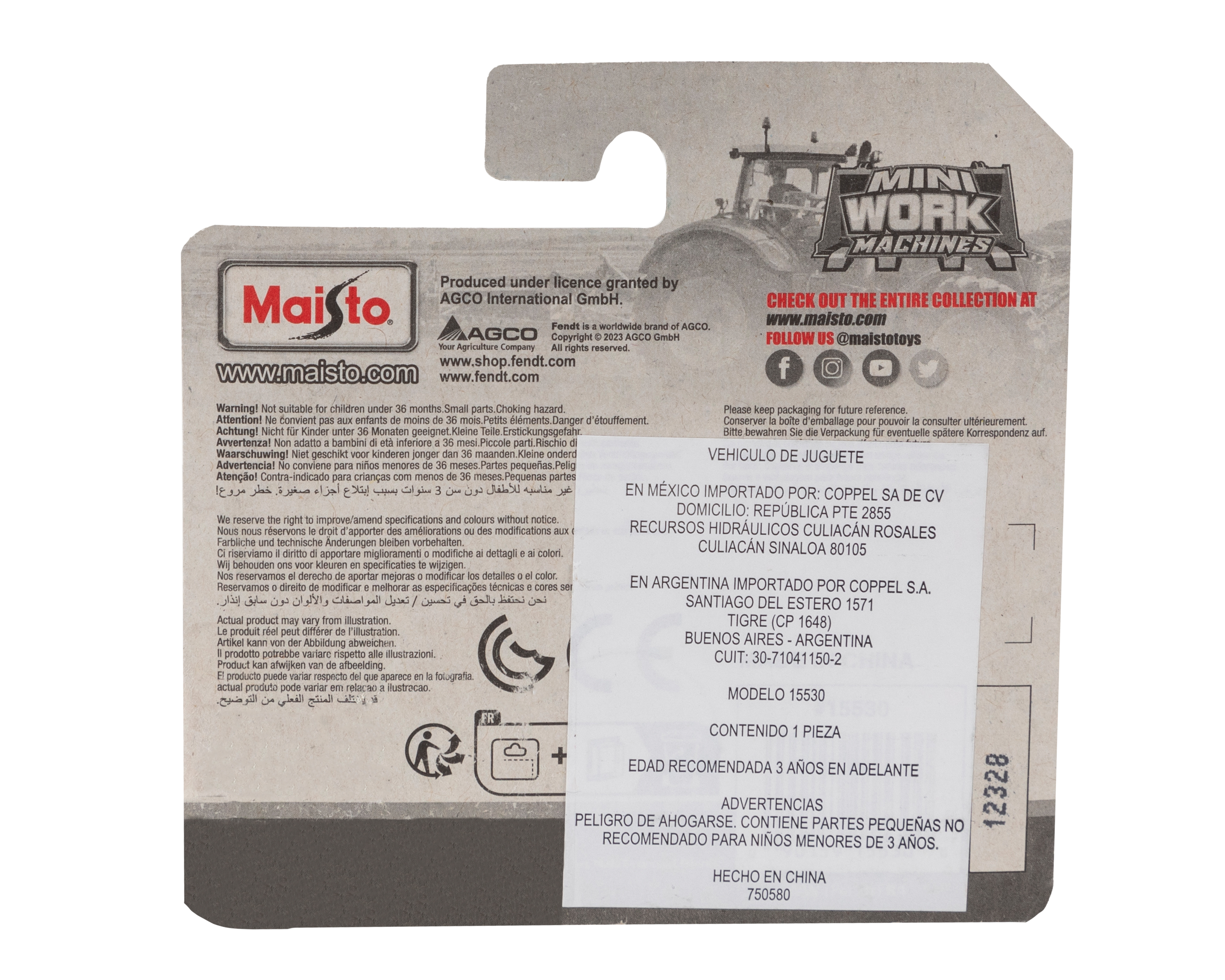 Foto 3 pulgar | Foto 2 | Tractor Maisto Mini Work Machines Fendt