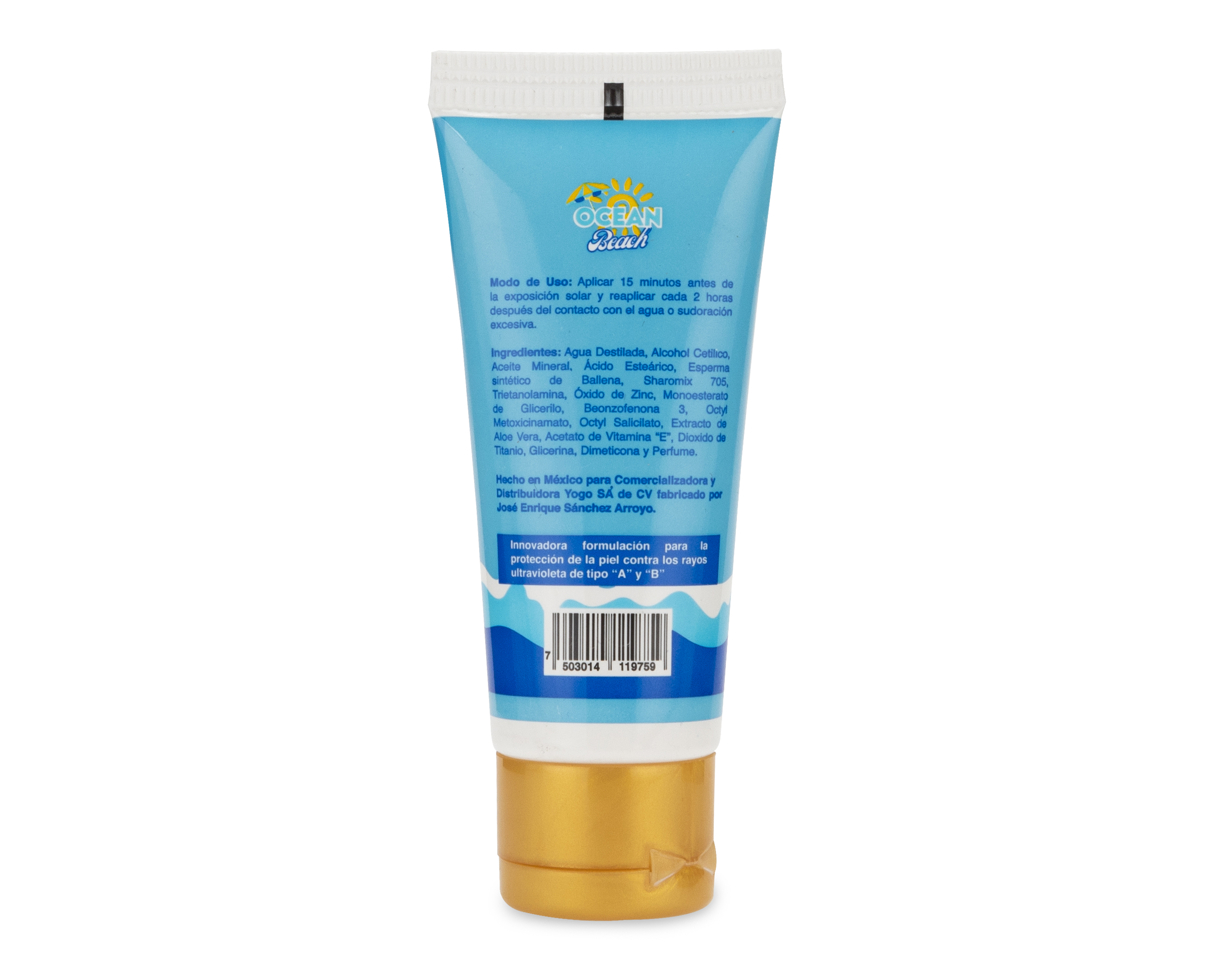 Foto 3 pulgar | Foto 2 | Protector Solar Ocean Beach Resistente al Agua FPS 50+