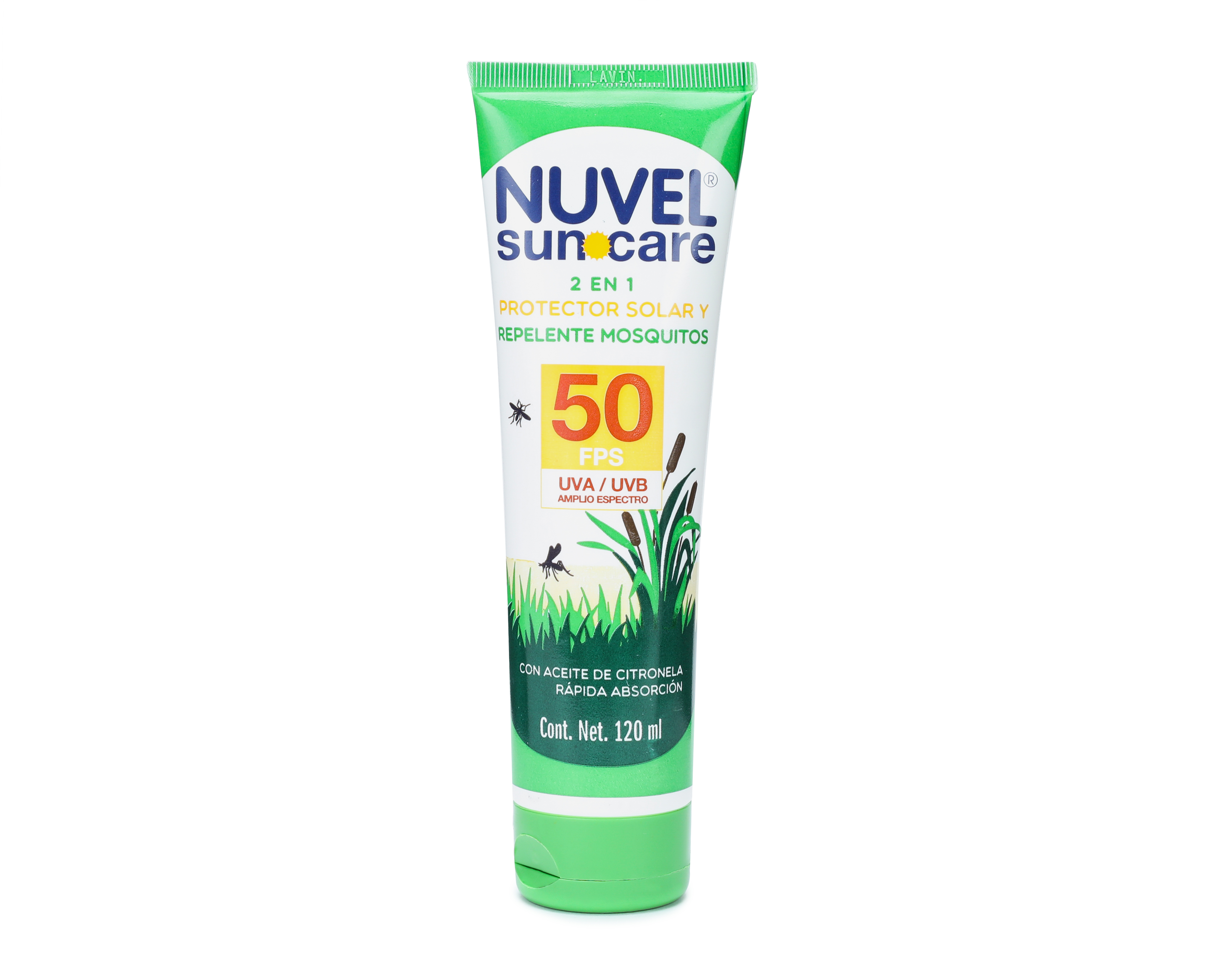 Foto 2 pulgar | Foto 1 | Protector Solar Nuvel Suncare FPS 50+ con Repelente de Mosquitos 120 ml