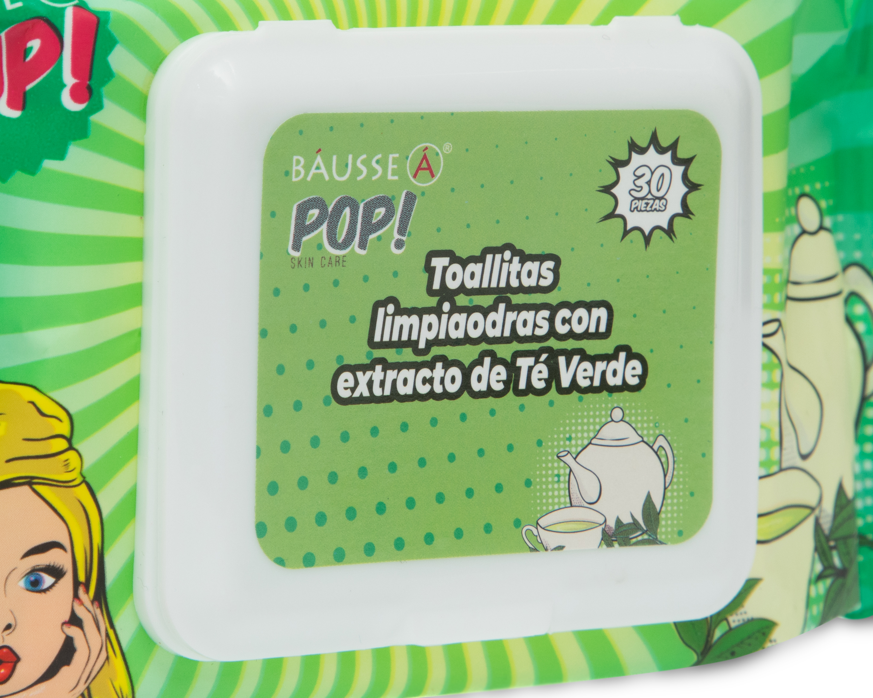 Foto 3 | Foto 3 | Toallitas Desmaquillantes Báusse Pop! con Extracto de Té Verde 30 Piezas