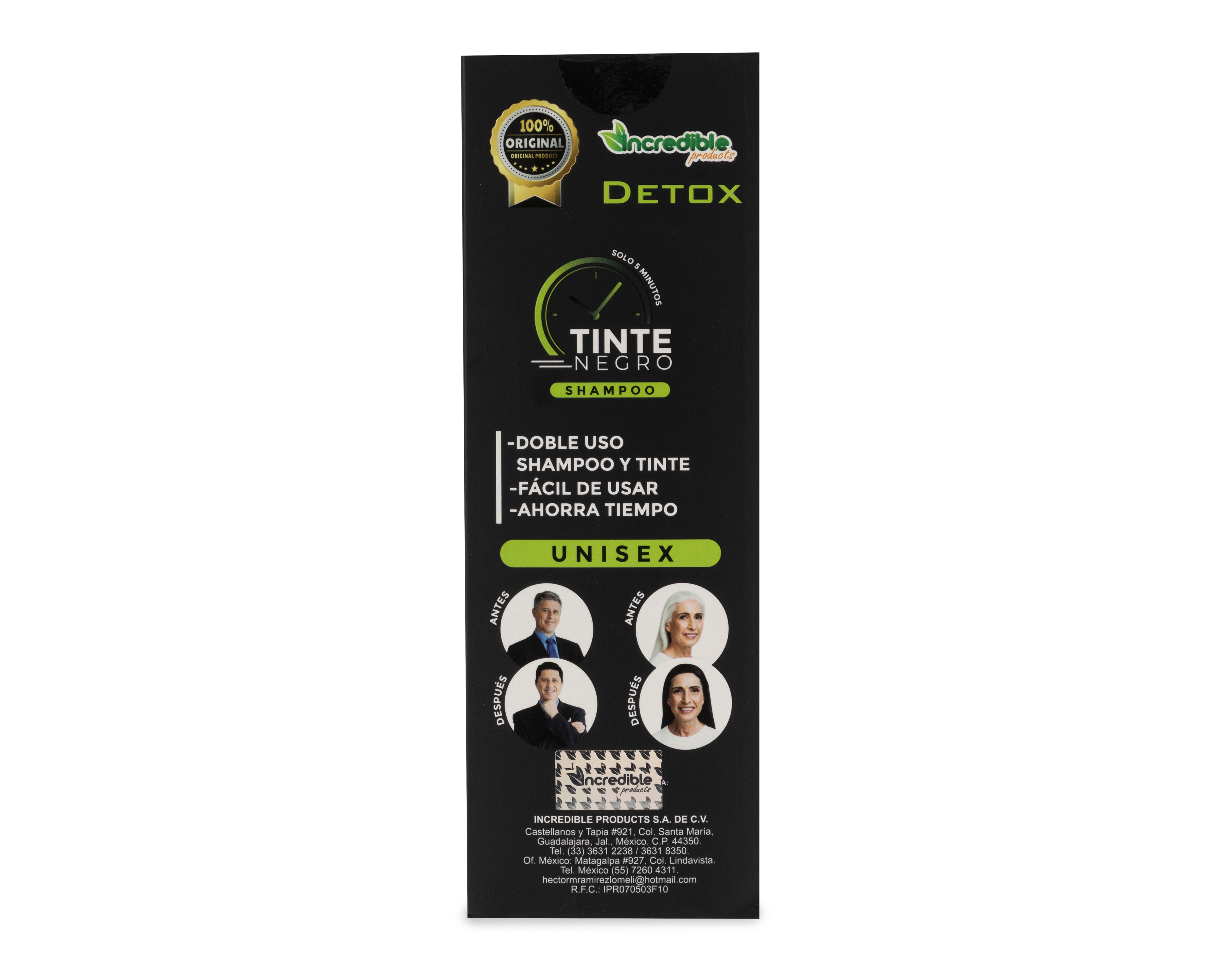Foto 4 | Foto 4 | Shampoo Incredible Products Detox con Tinte Negro 400 ml