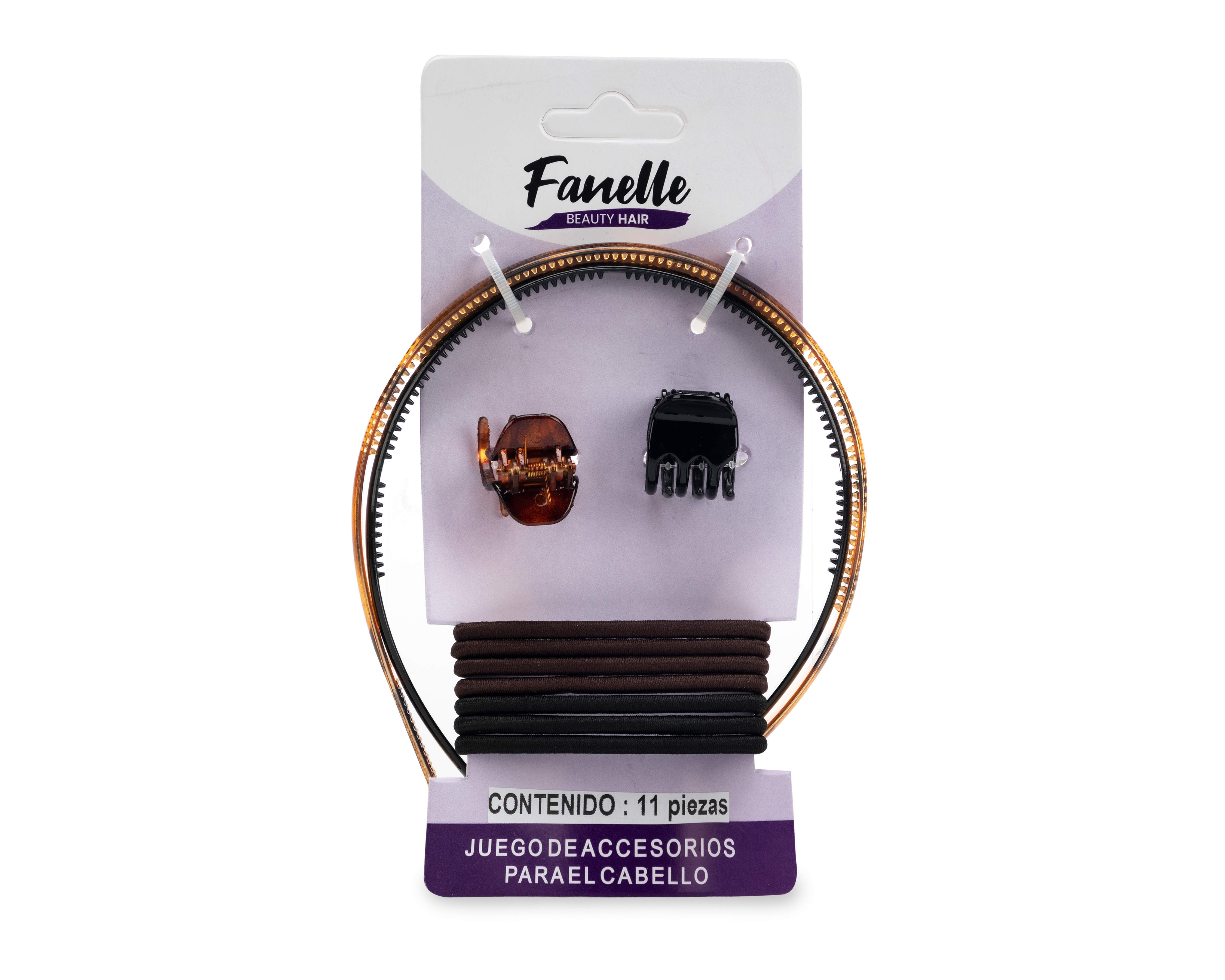 Diadema, Pinza y Liga para el Cabello Fanelle 11 Piezas