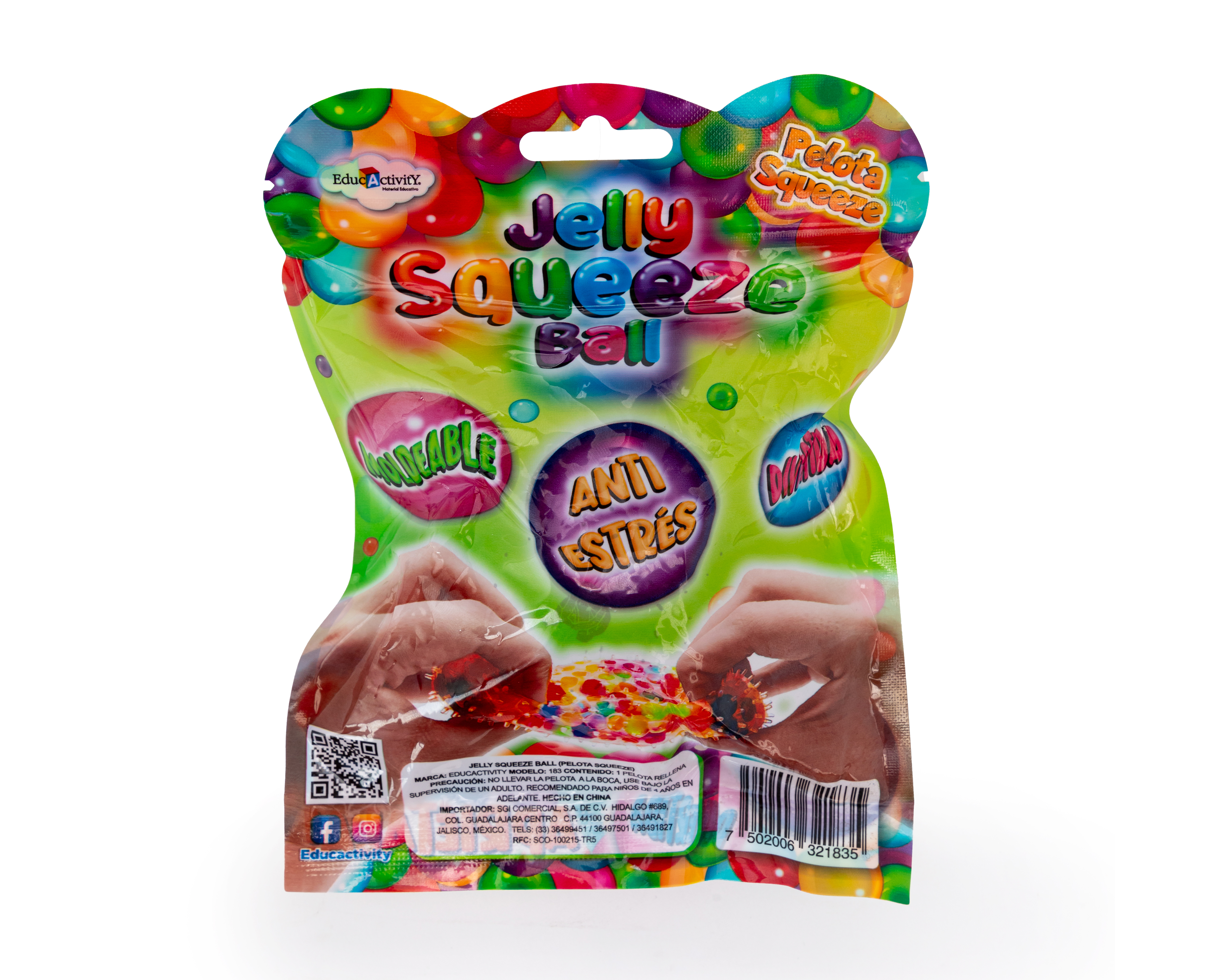 Foto 3 pulgar | Foto 2 | Pelota Squeeze Antiestrés Educactivity