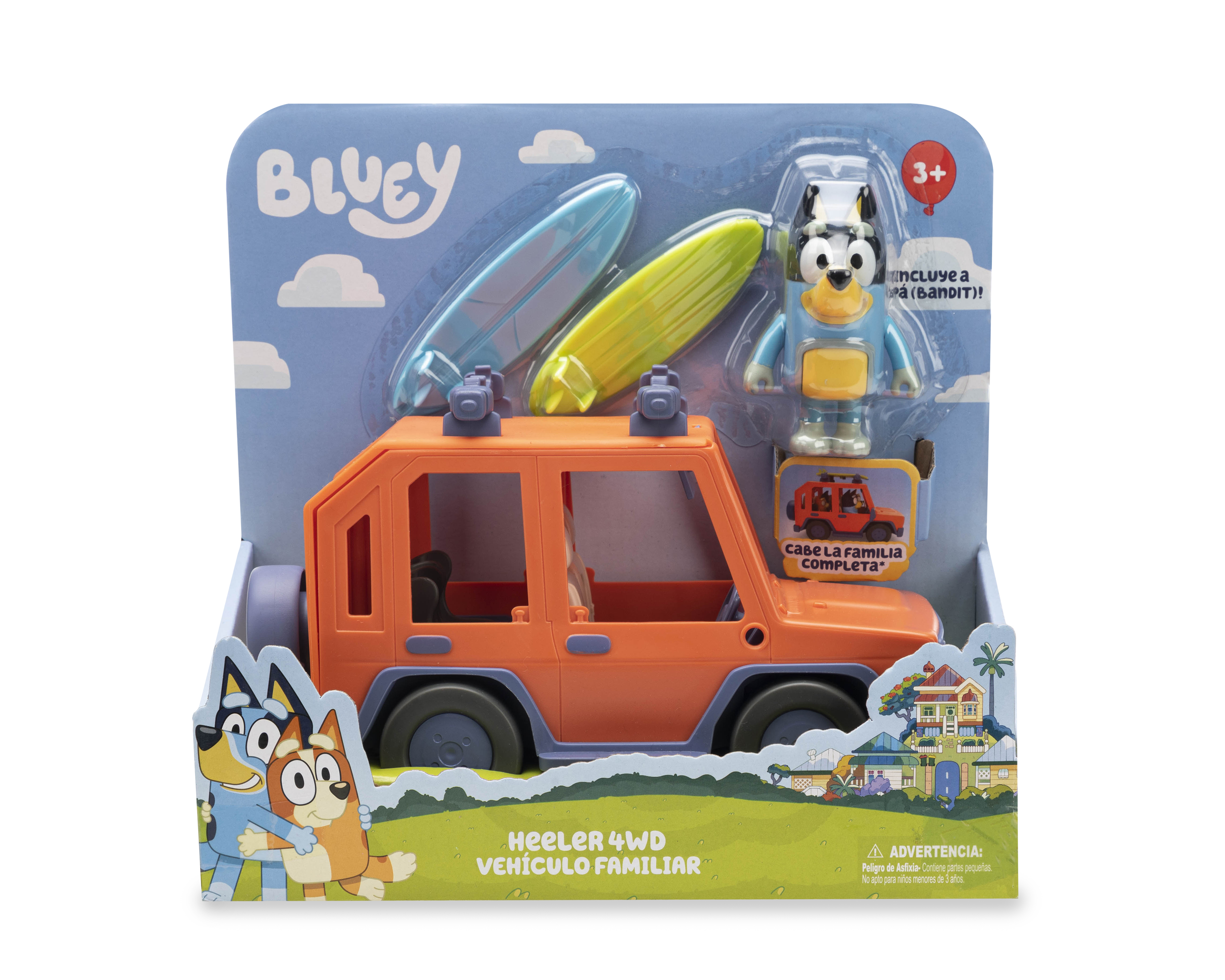 Vehículo Familiar Bluey con Muñeco y Accesorios