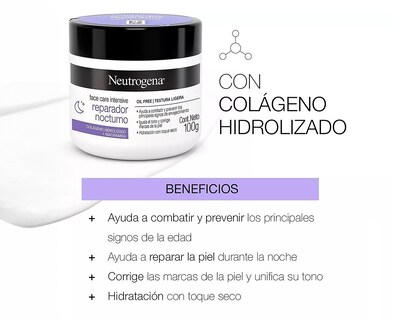 Foto 4 | Foto 4 | Crema Facial Neutrogena Reparador Nocturno con Colágeno Hidrolizado 100 g