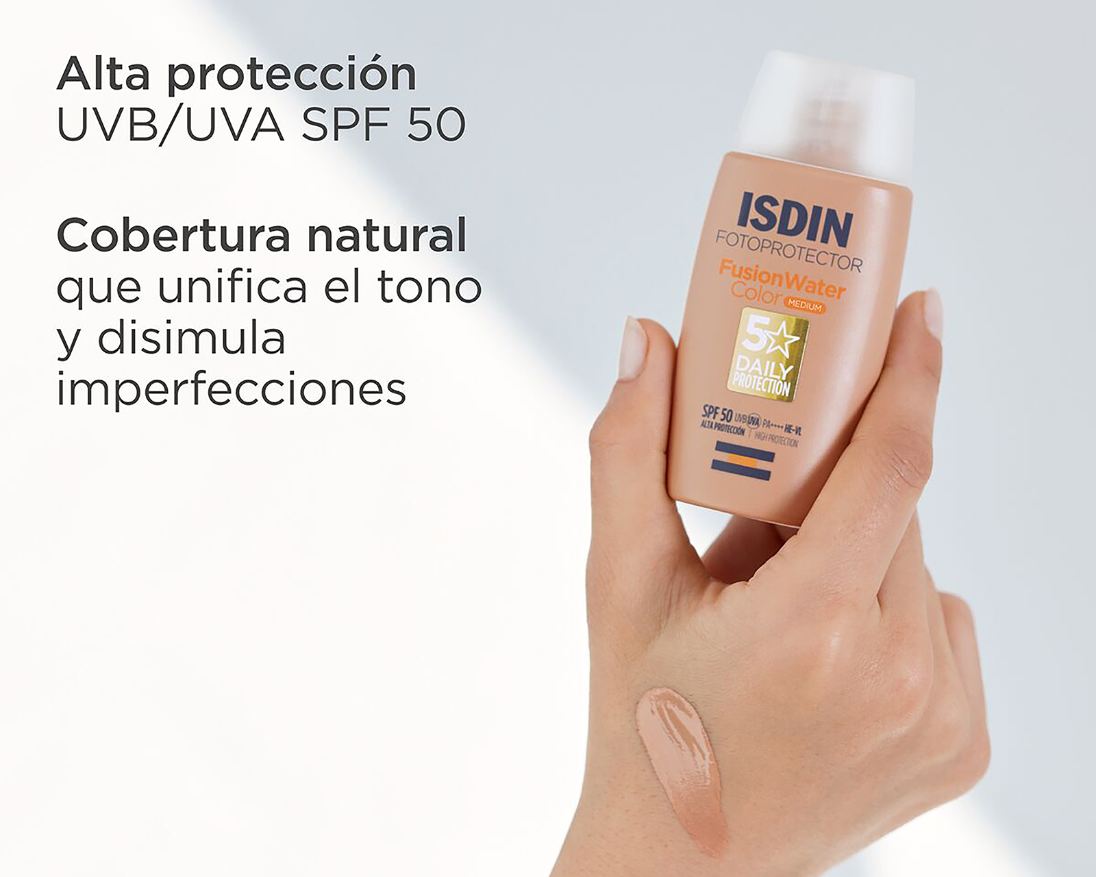Foto 3 pulgar | Foto 2 | Protector Solar ISDIN Fusion Water Color Tono Medio FPS+ 50 50 ml