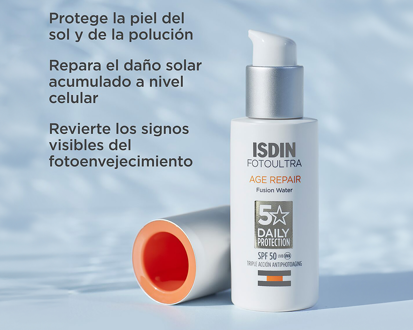 Foto 3 pulgar | Foto 2 | Protector Solar ISDIN Age Repair Fusion Water FPS 50+ 50 ml