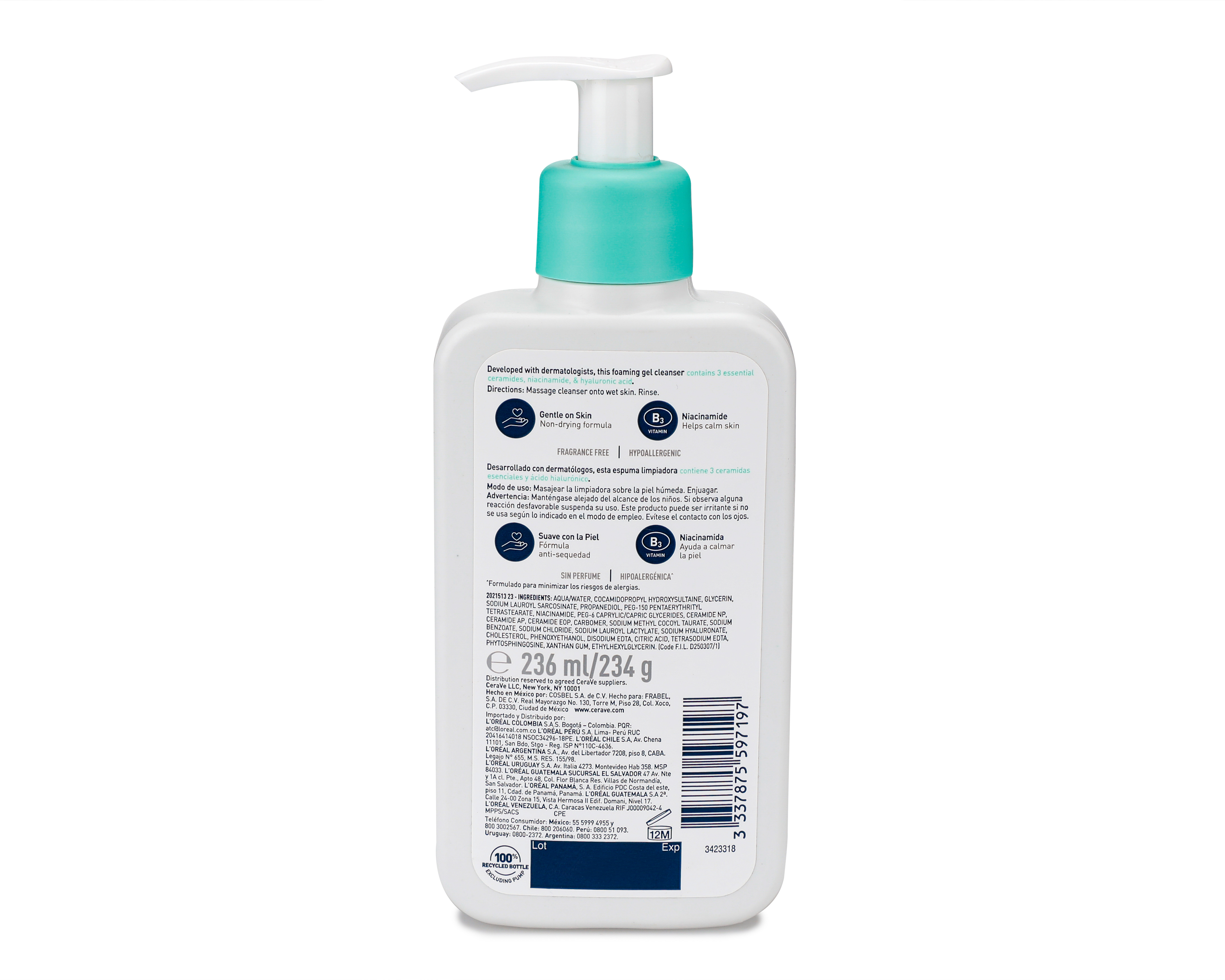 Foto 2 | Foto 2 | Gel Limpiador Espumoso Cerave para Rostro 236 ml