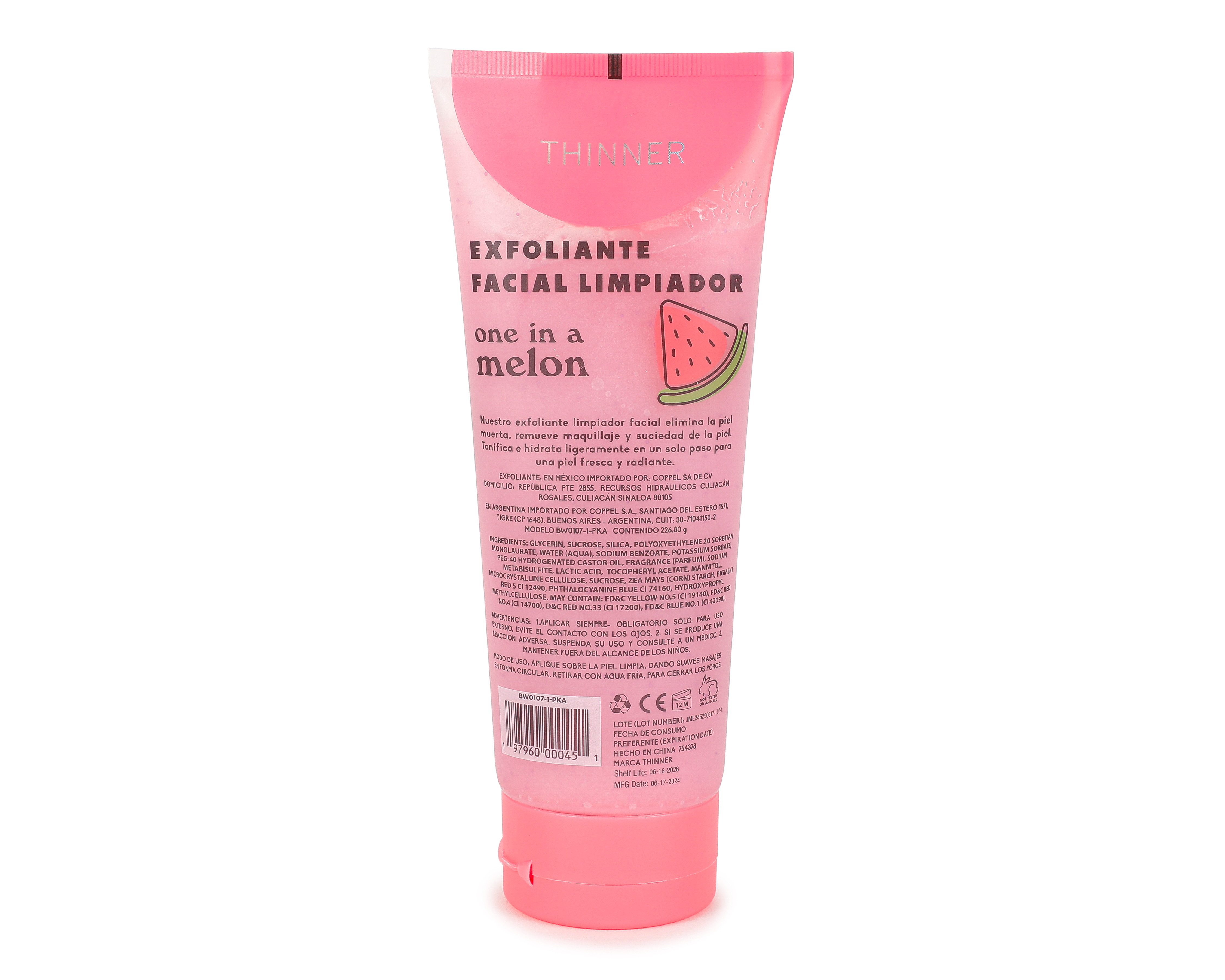 Foto 3 pulgar | Foto 2 | Exfoliante Facial Limpiador Thinner One In A Melon 280 g