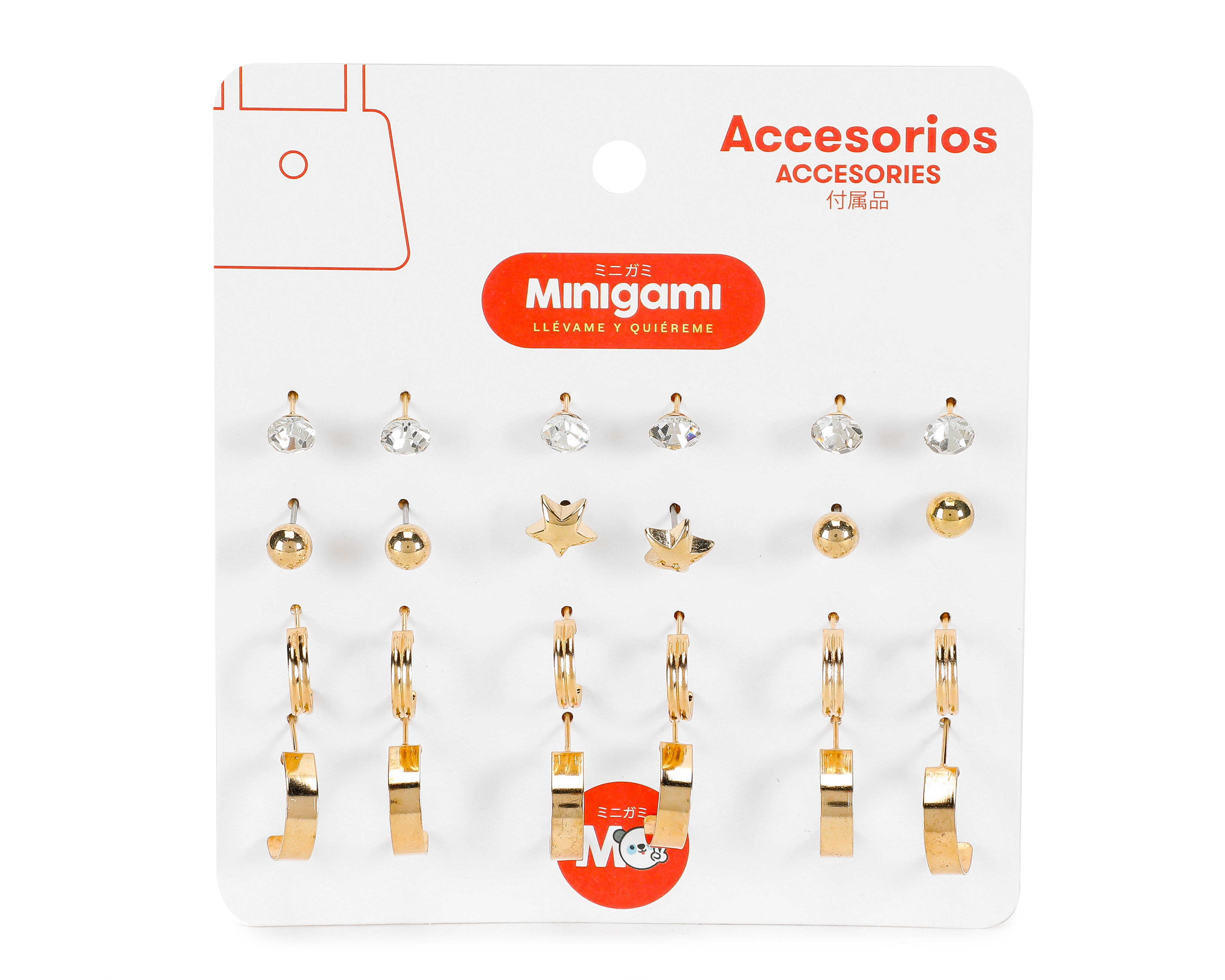 Foto 1 | Foto 1 | Aretes Minigami Dorados 12 Pares