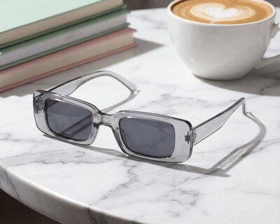 Foto 5 | Foto 5 | Lentes de Sol Unisex Minigami Rectangulares Transparentes