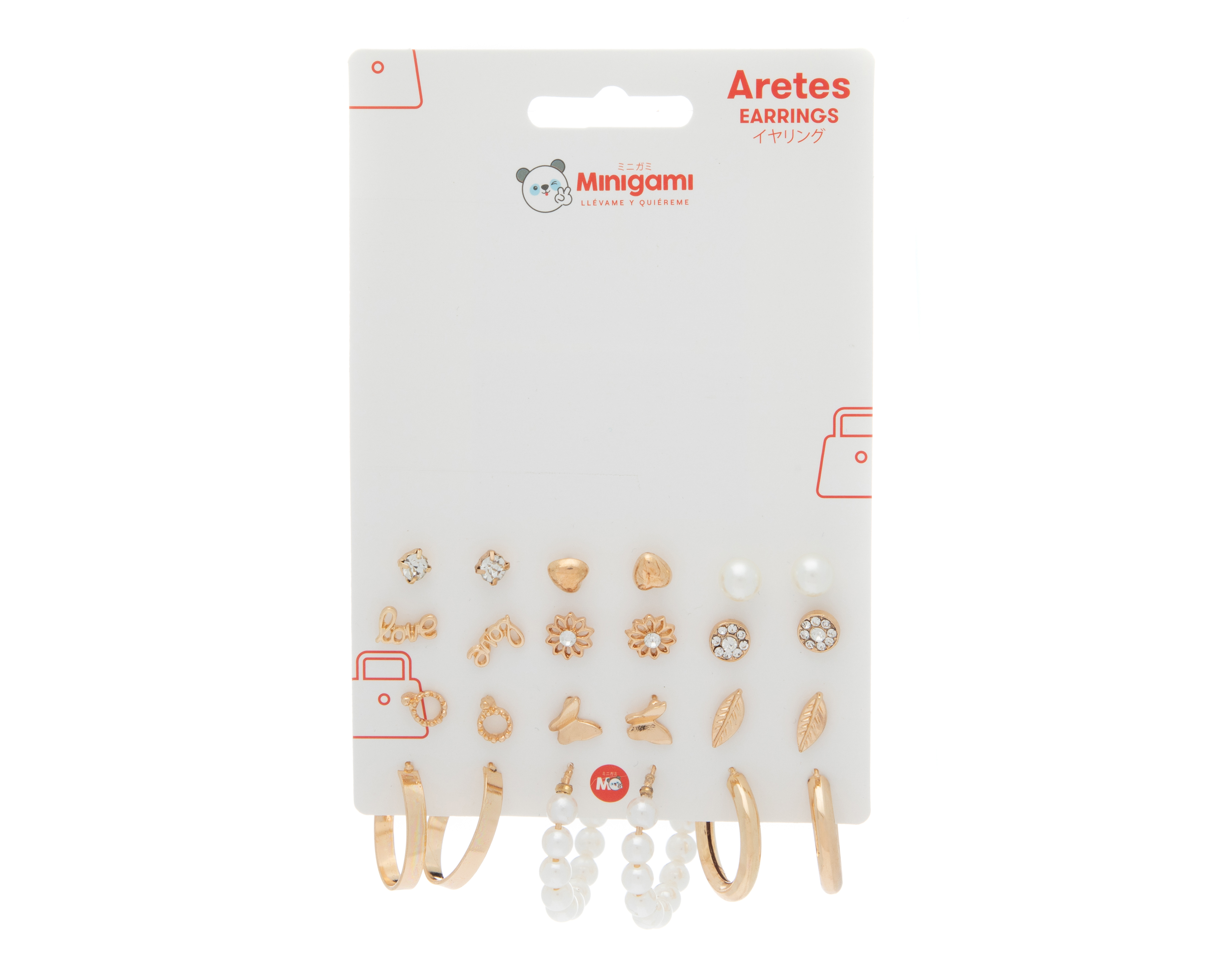 Foto 1 | Foto 1 | Aretes de Bisutería Minigami Dorado 12 Piezas