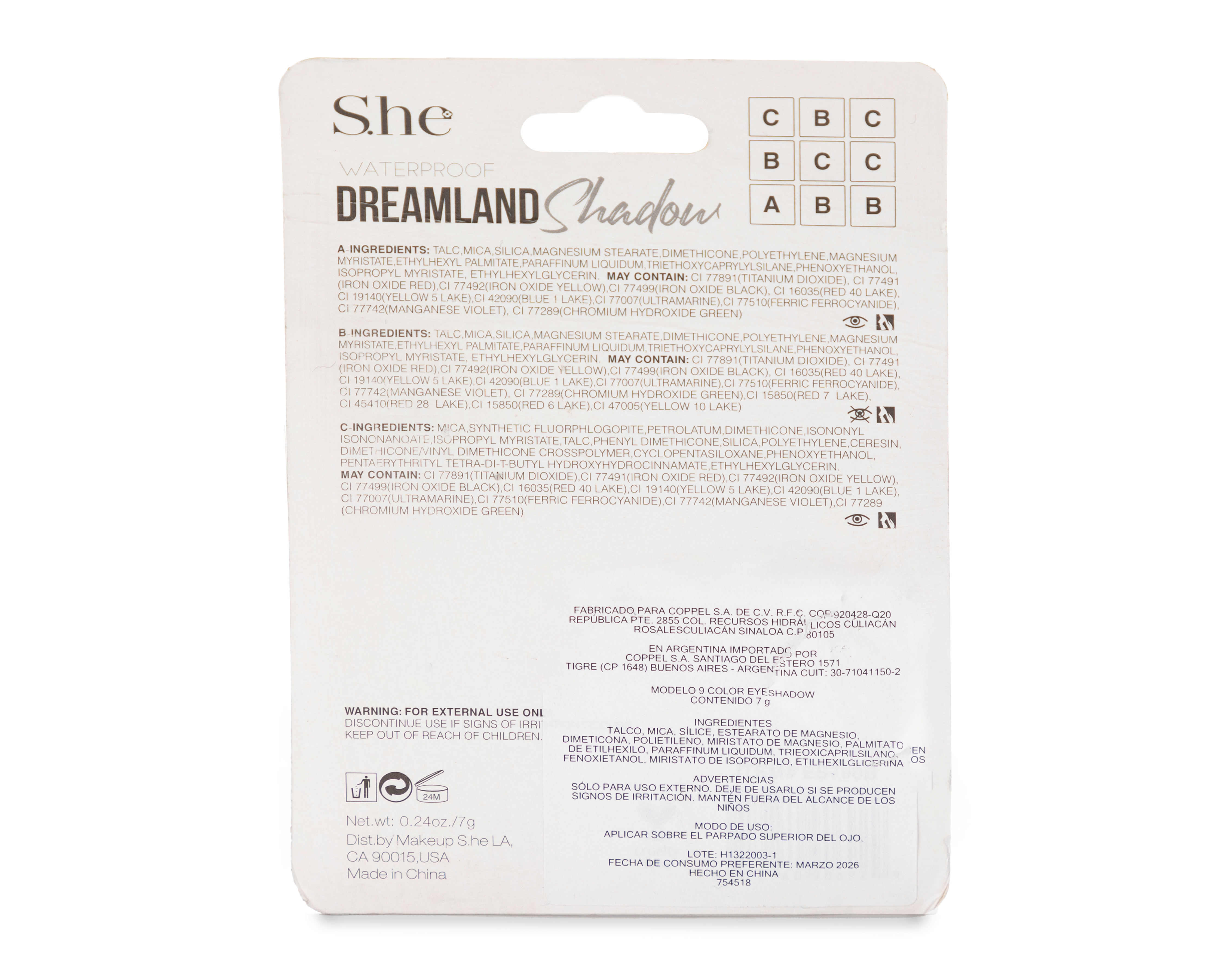 Foto 3 pulgar | Foto 2 | Sombras para Ojos S.he Makeup Dreamland Shadow