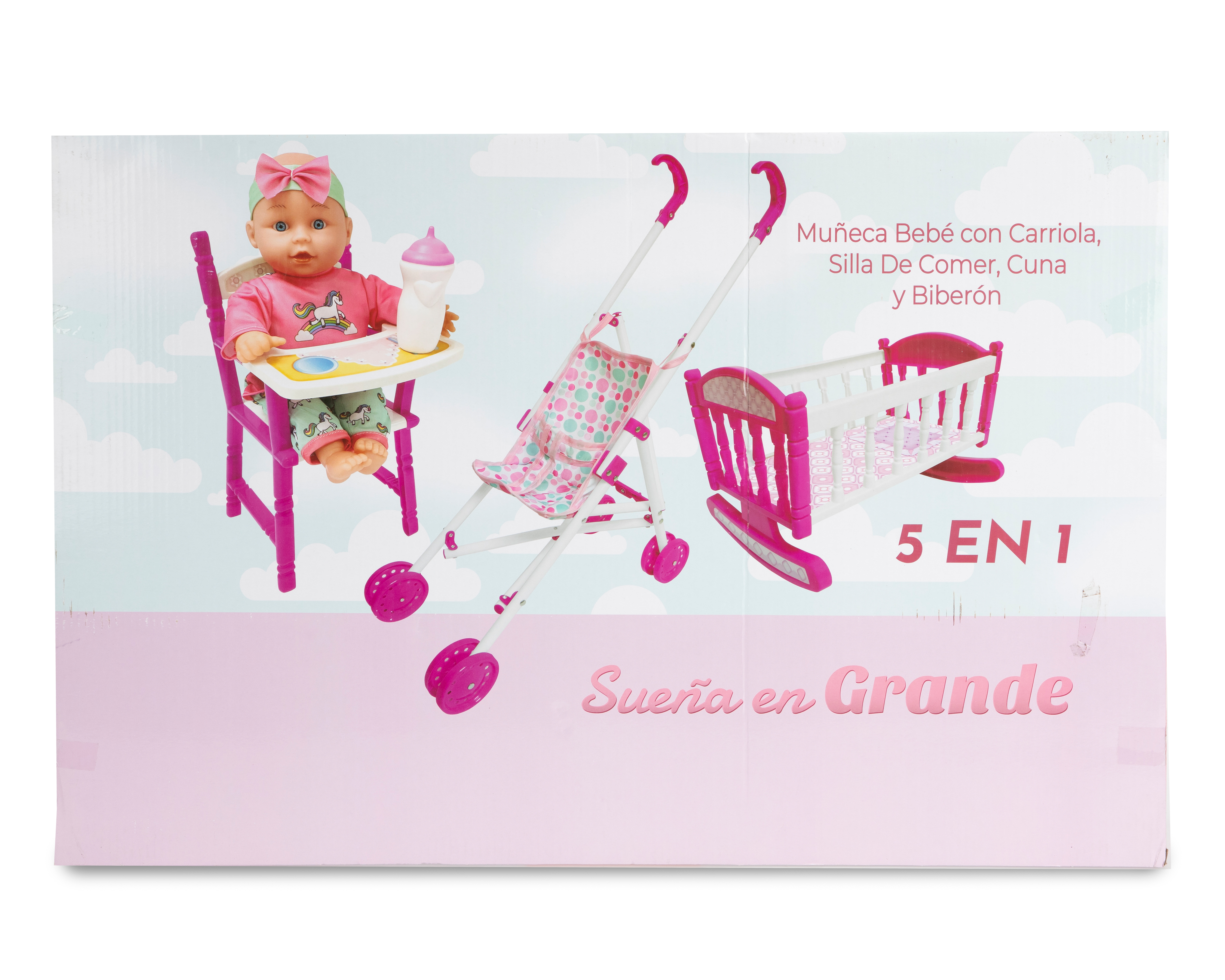 Foto 3 pulgar | Foto 2 | Muñeca Bebé con Carriola Baby Bu con Accesorios 5 en 1
