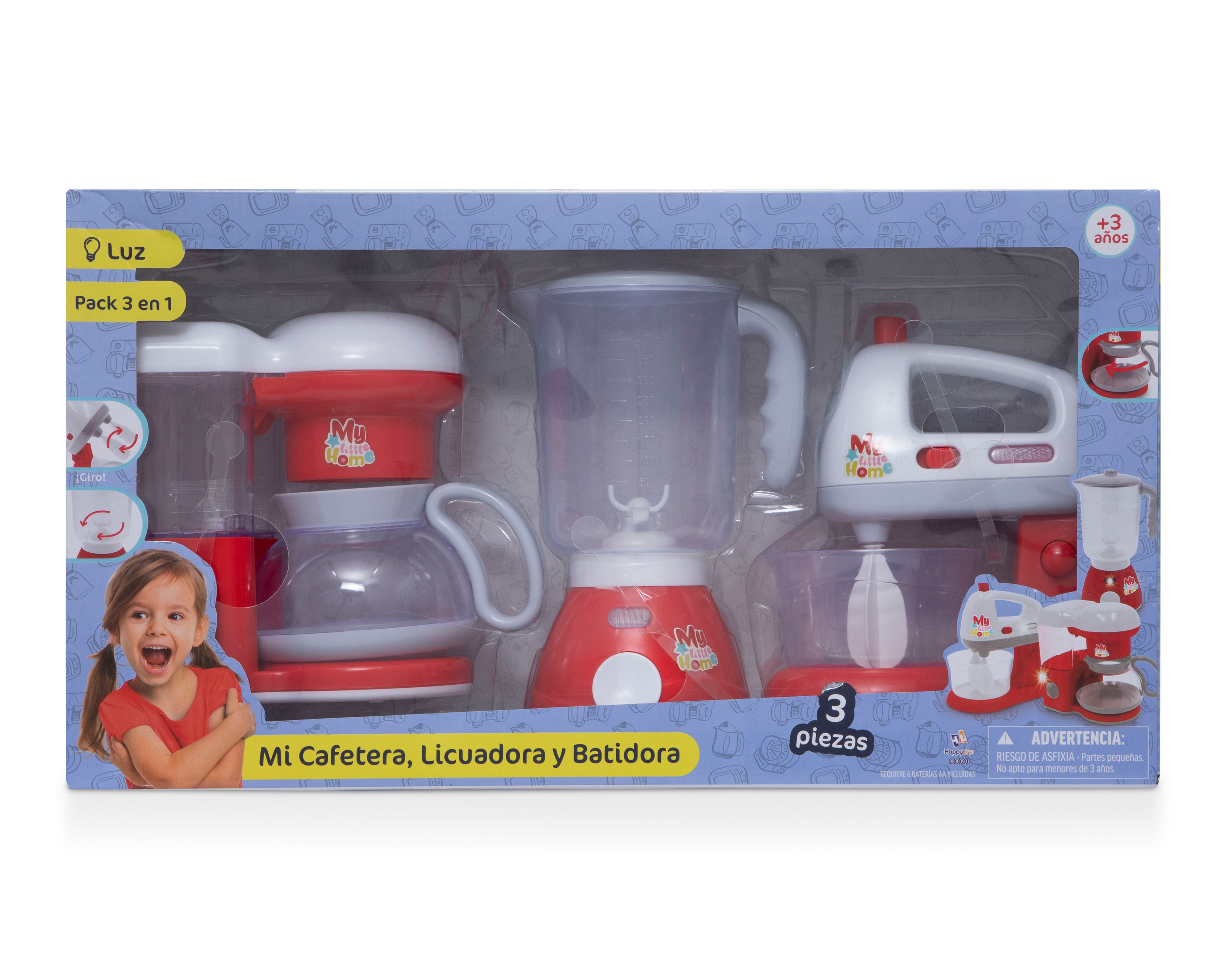 Foto 7 pulgar | Foto 6 | Juego de Cocina Happy Line 3 Piezas