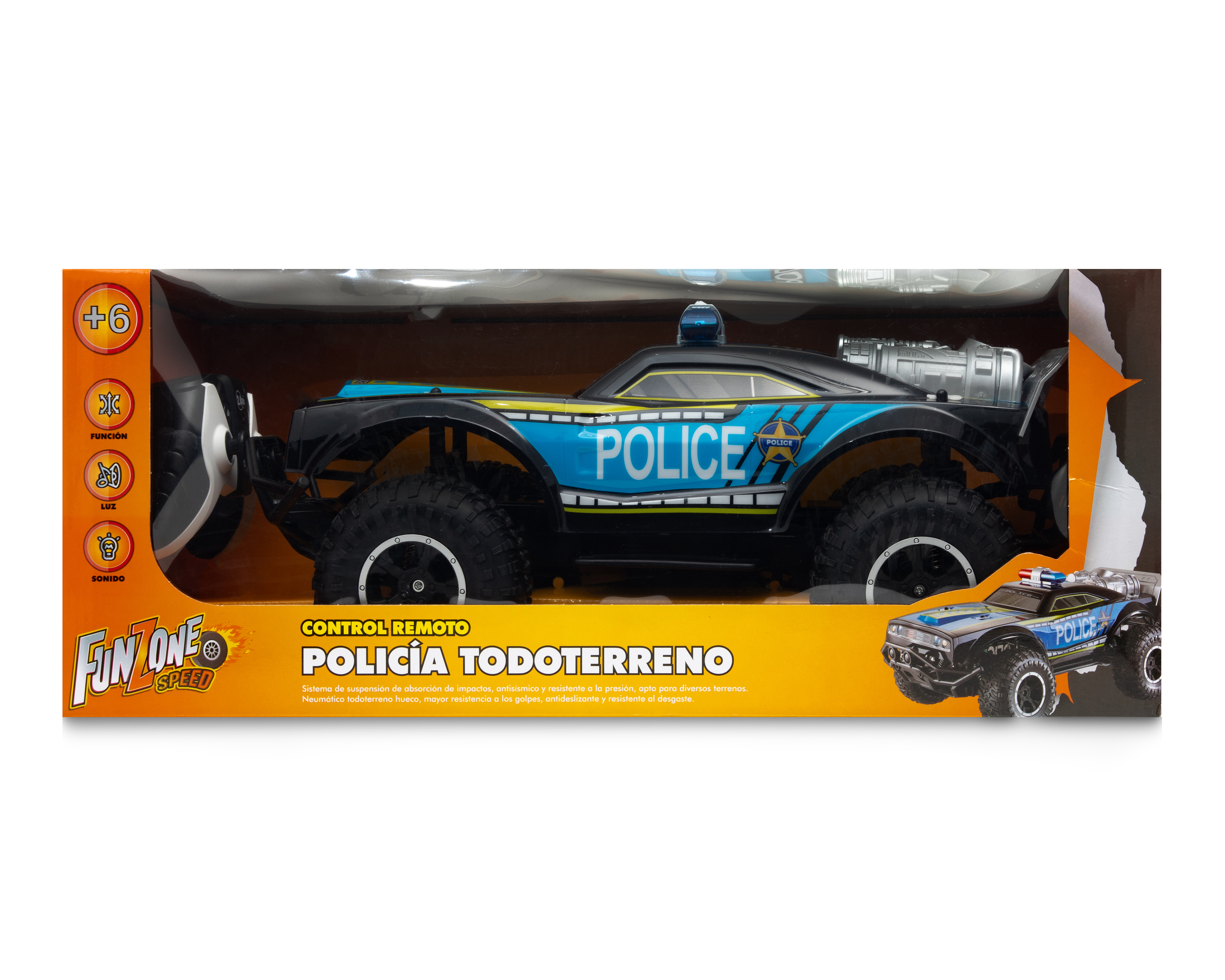 Foto 8 pulgar | Foto 7 | Patrulla a Control Remoto Funzone Policía Todoterreno