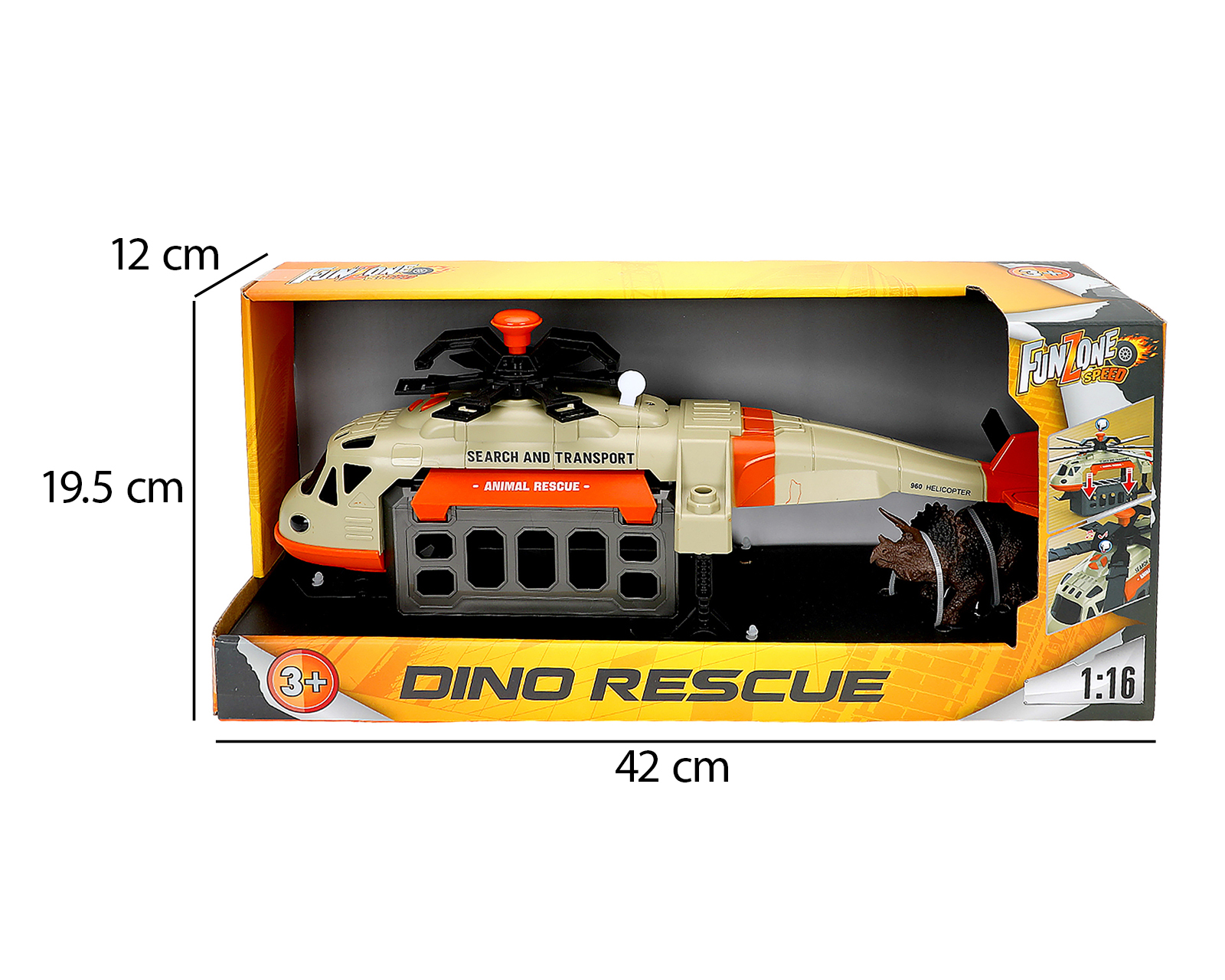 Foto 5 pulgar | Foto 4 | Helicóptero Dino Rescue Funzone con Luces y Sonidos