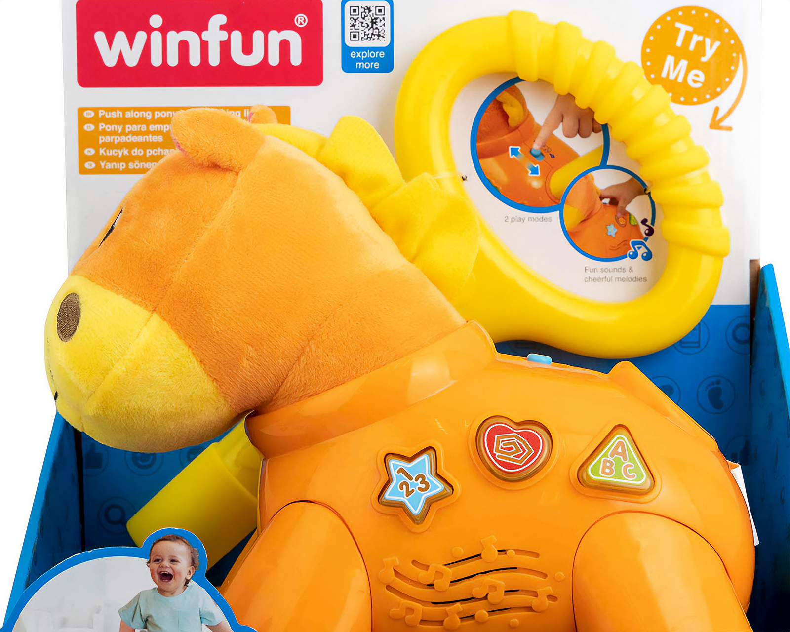 Foto 3 pulgar | Foto 2 | Pony para Bebé Push and Walk Pony Winfun con Sonido