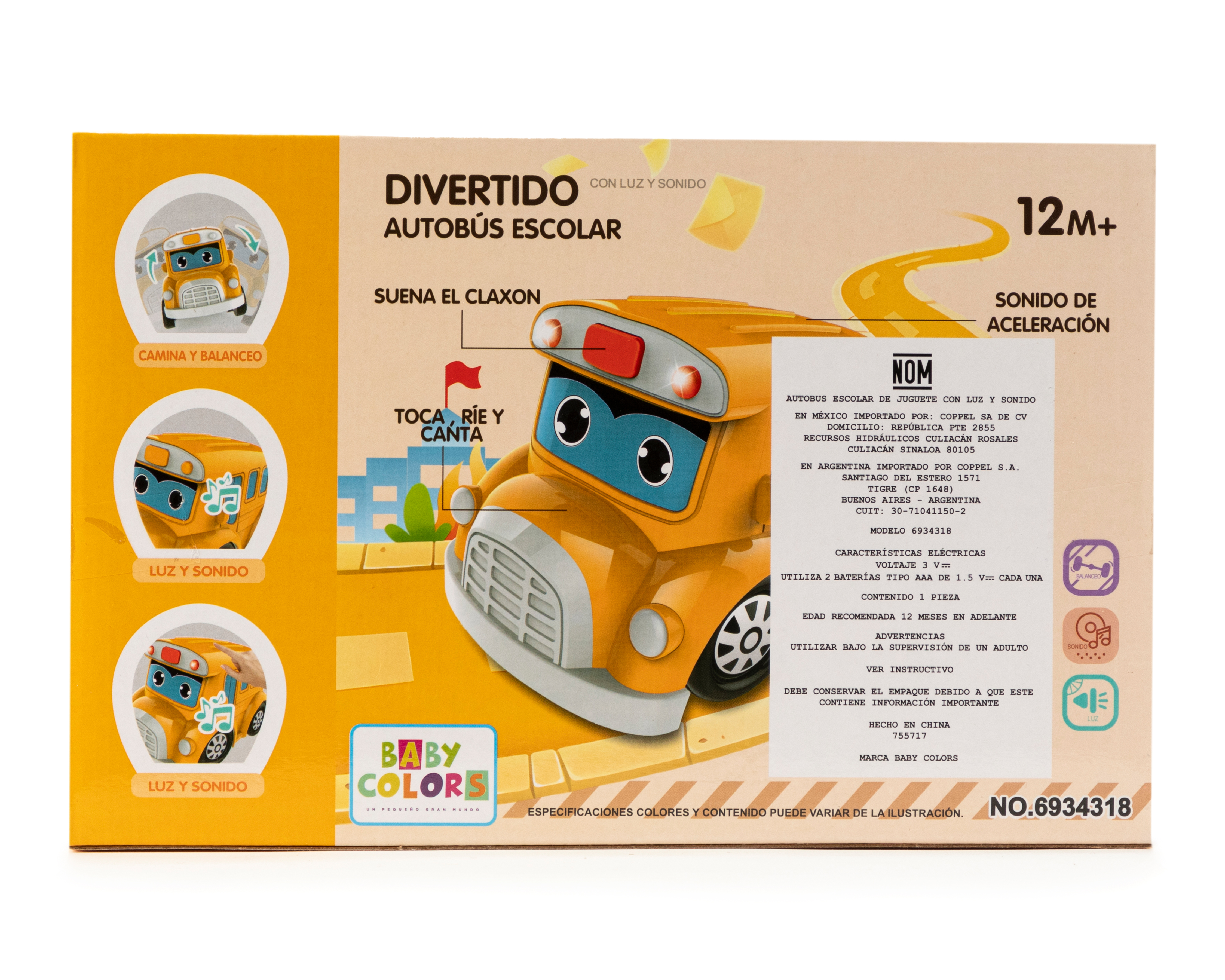 Foto 3 pulgar | Foto 2 | Autobús Escolar Baby Colors con Luz y Sonido