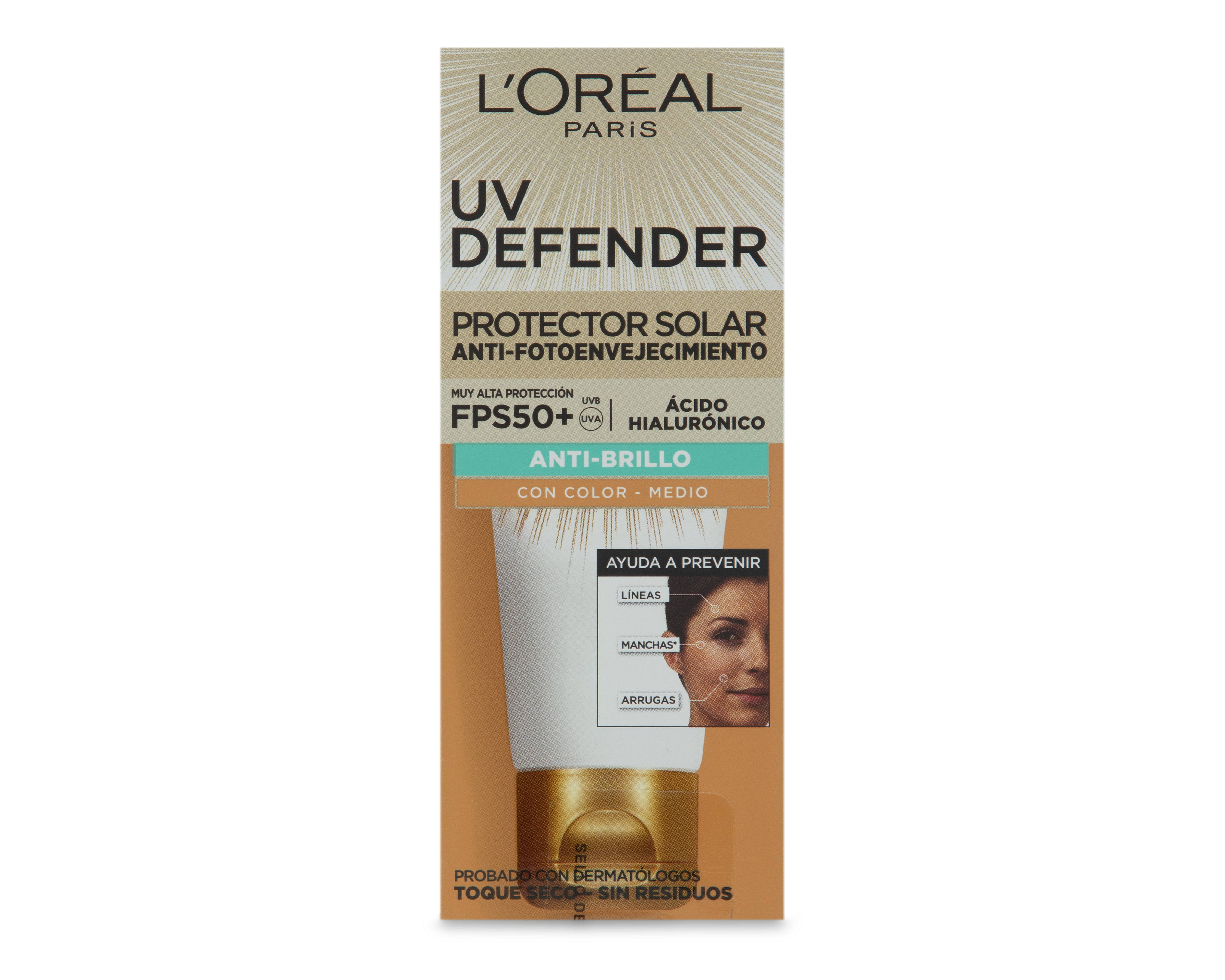 Foto 4 | Foto 4 | Protector Solar L'Oréal Anti-Brillo con Color FPS 50+ 40 g